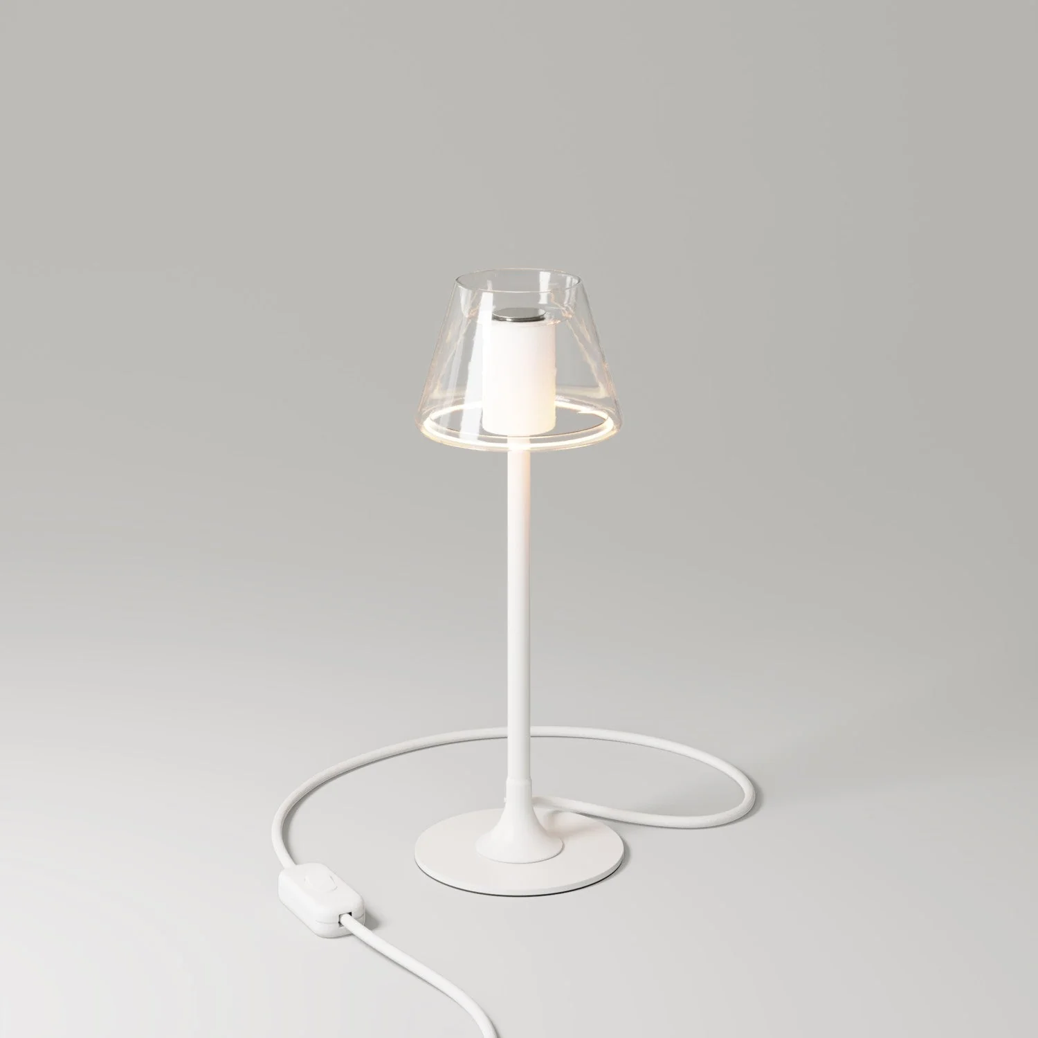 Tischlampe MAG-Y G07 mit rundem Metallfuß – Mattweiß