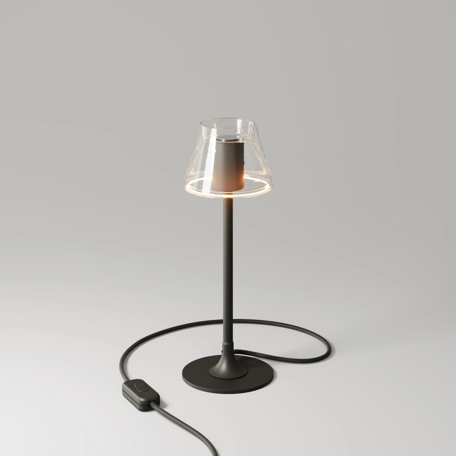 Tischlampe MAG-Y G07 mit rundem Metallfuß – Schwarz