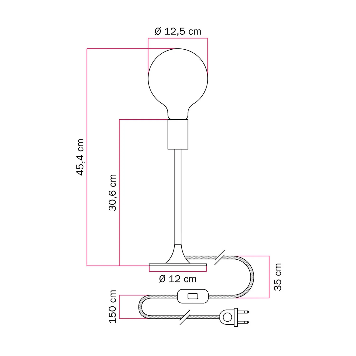 MAG-Y Tischleuchte mit runder Metallbasis – Mattweiß - Image 4