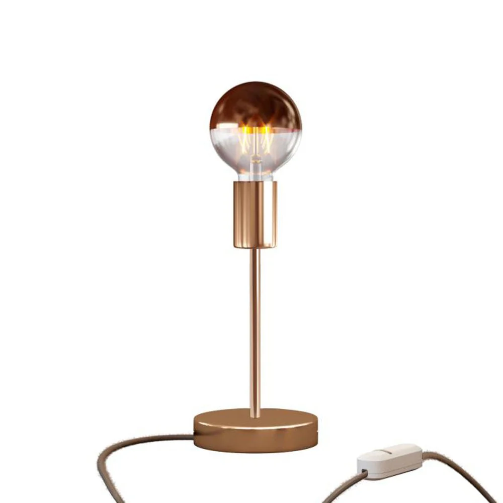 Tischleuchte Alzaluce Half Cup aus Metall mit UK-Stecker – Kupfer - Image 5