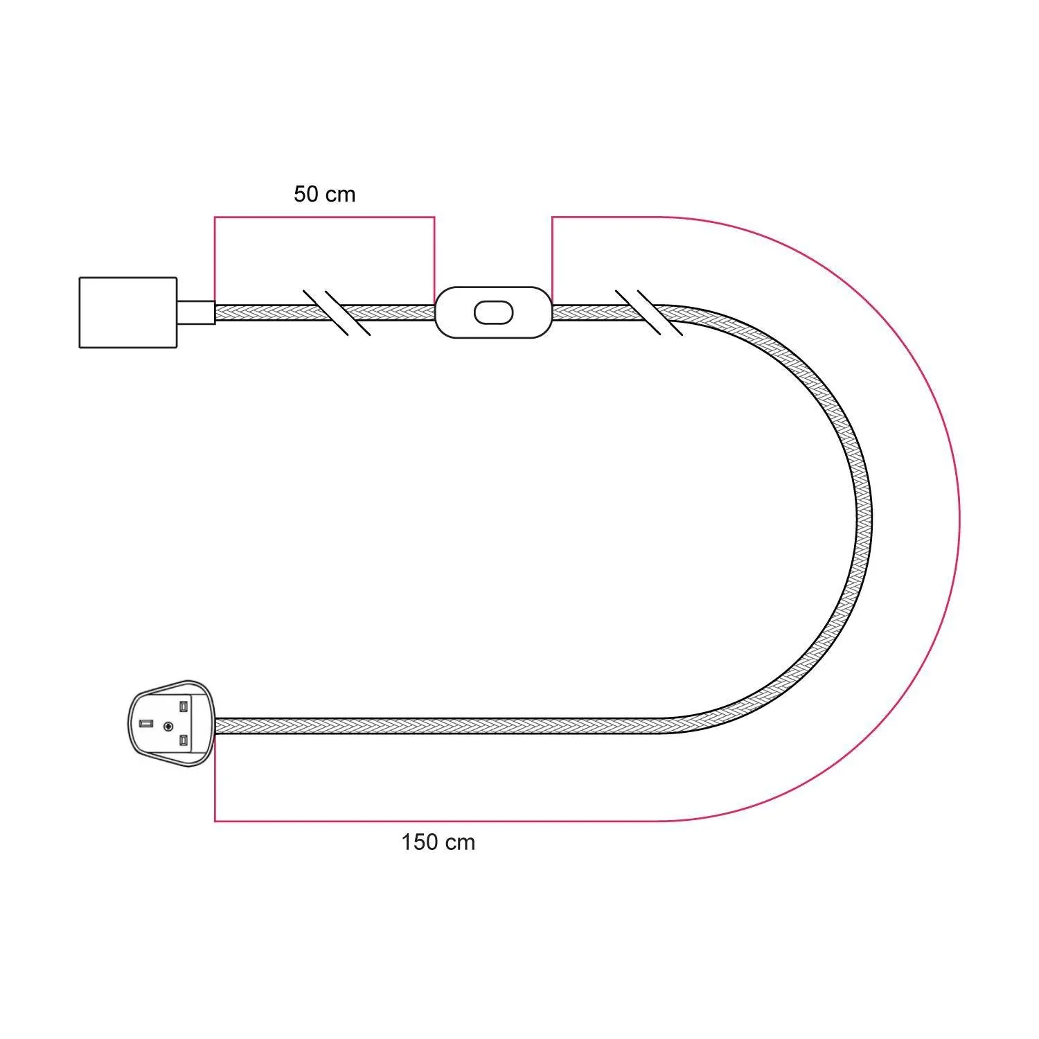 Tischleuchte mit Erlenholzfuß, Klarglaslampe, RM01-Kabel und UK-Stecker - Image 7