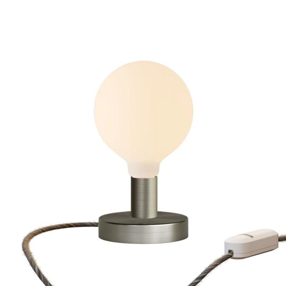 Tischlampe Posaluce Globo aus Metall und UK-Stecker – Satin Titan - Image 5