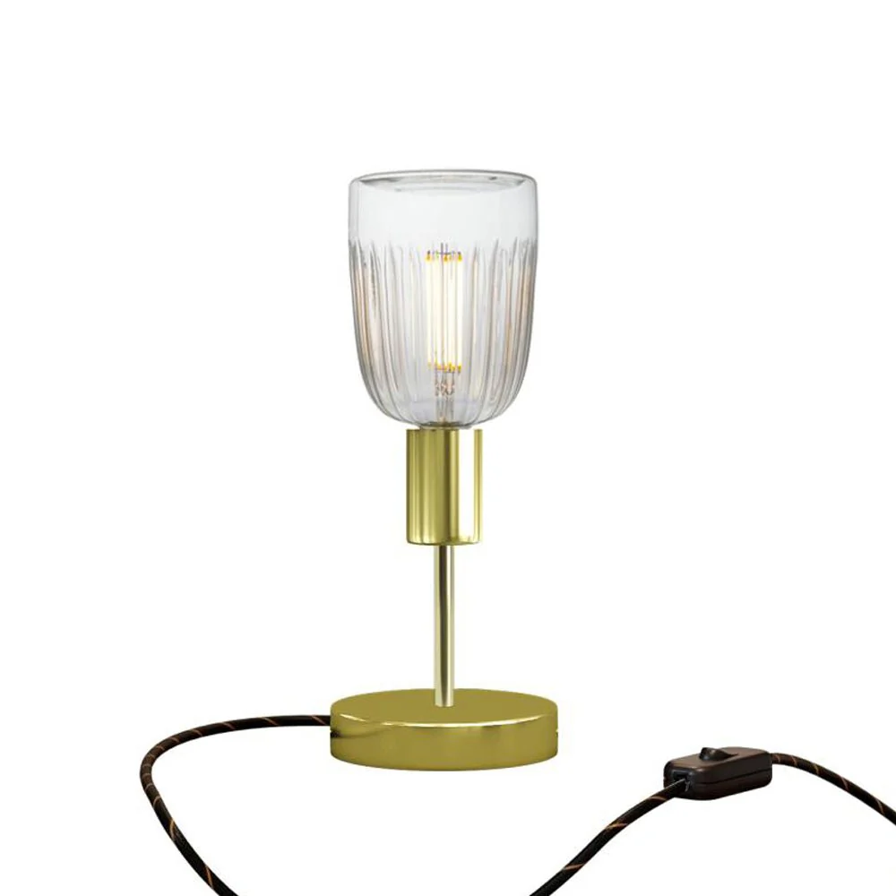 Tischlampe Alzaluce Tiche aus Metall mit UK-Stecker – Messing