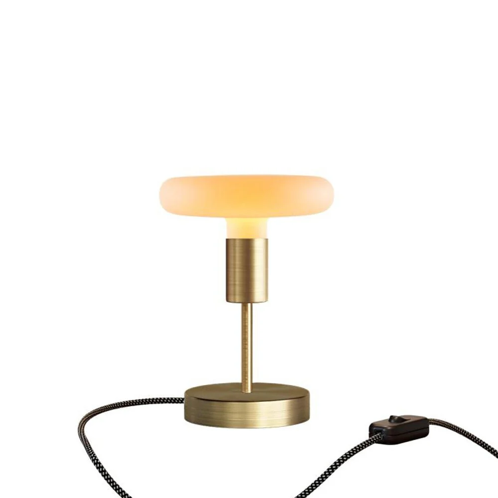 Tischleuchte Alzaluce Dash aus Metall und UK-Stecker - Satiniertes Bronze