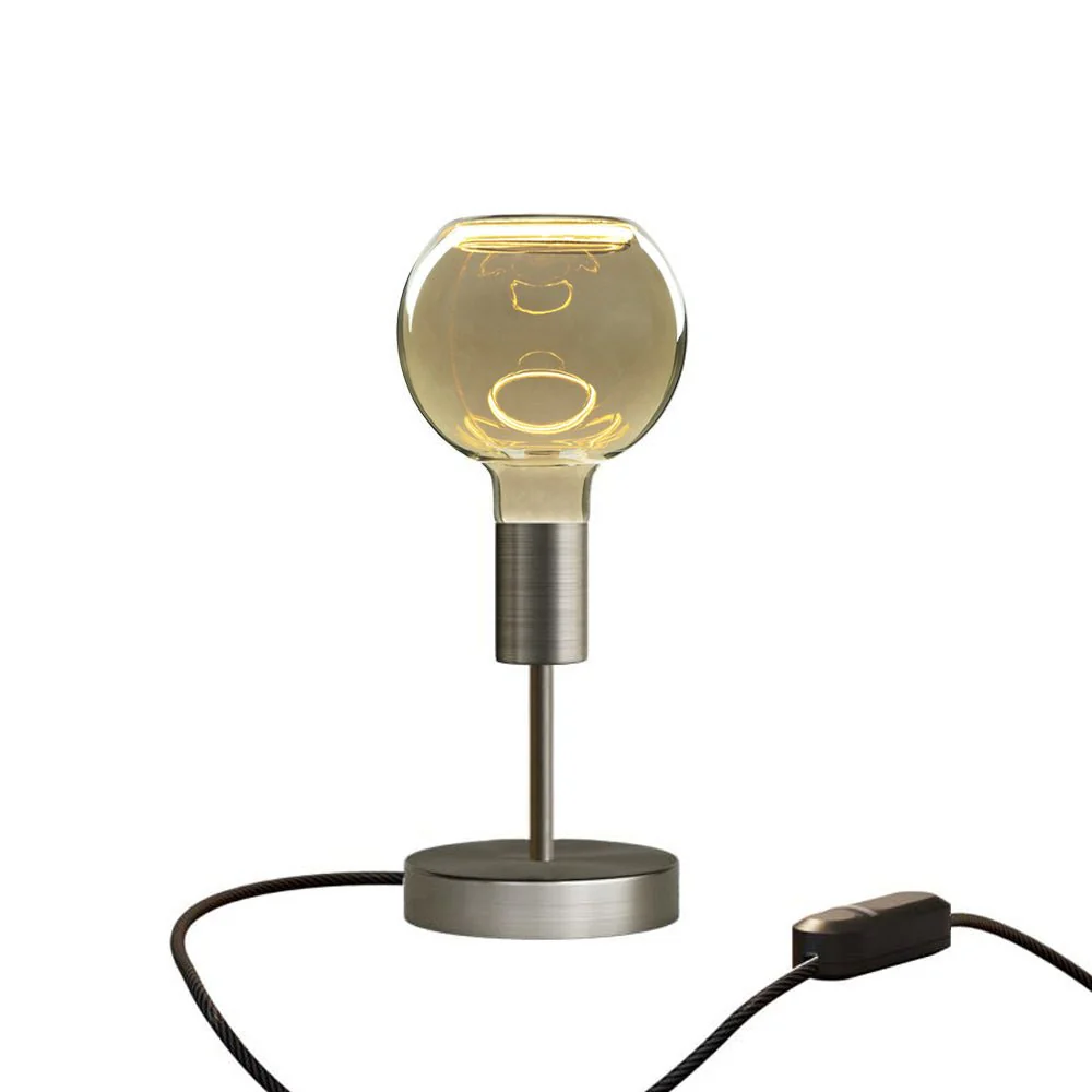 Tischleuchte Alzaluce Globo Ghost aus Metall – Satiniertes Titan - Image 5