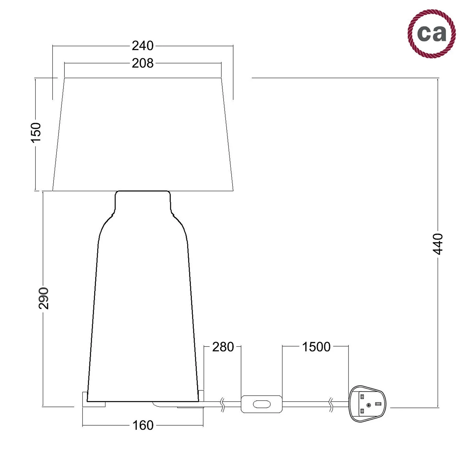 Tischlampe aus Keramik Flasche mit Lampenschirm Athena und UK-Stecker – Weiß - Image 4