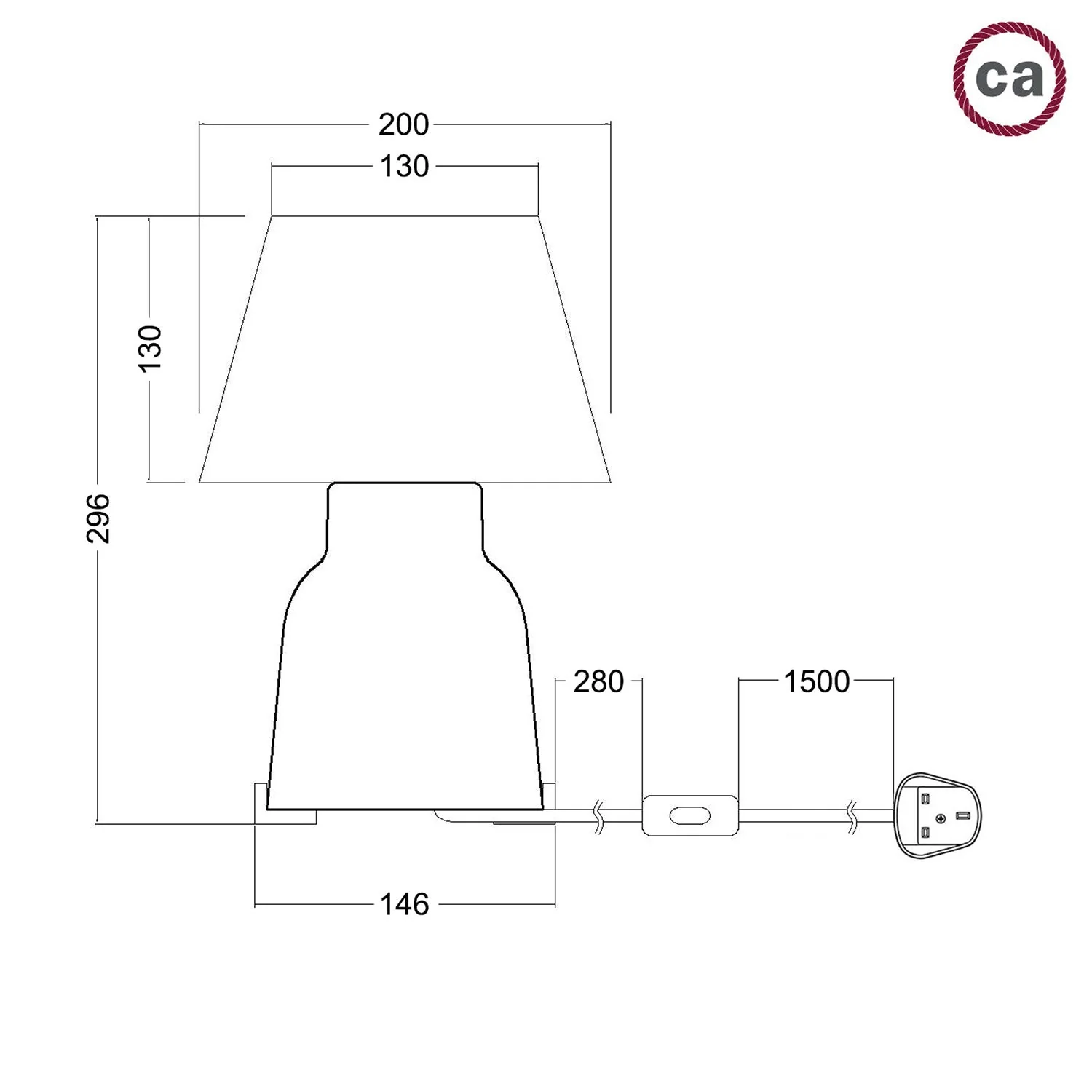 Tischleuchte aus Keramik Vaso mit Impero-Lampenschirm und UK-Stecker – Naturjute - Image 4