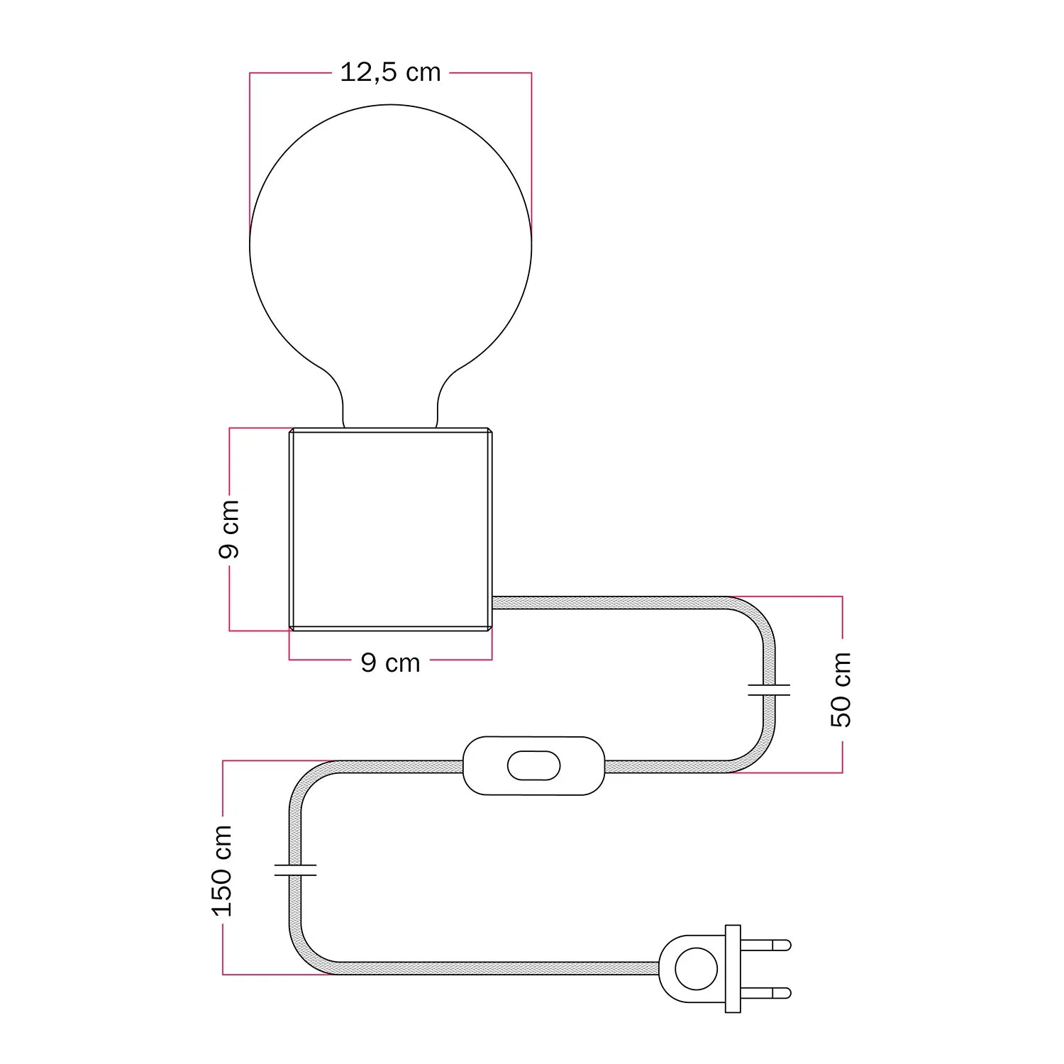 Tischlampe Cubetto „Fai ammodino“ mit globeförmiger Glühbirne in Porzellanoptik – Tuttapolpa - Image 7
