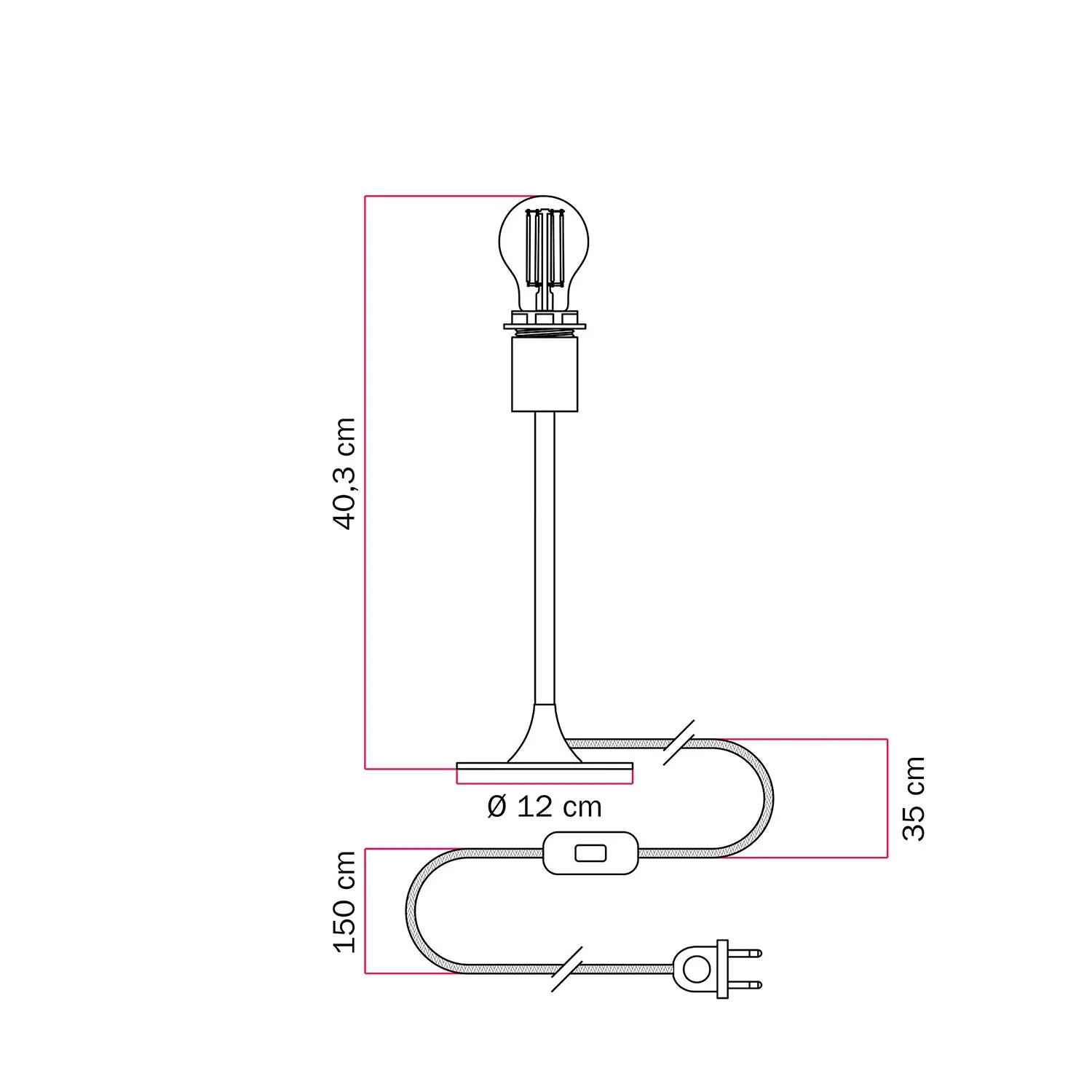 MAG-Y Tischlampe mit rundem Metallfuß und Vorbereitung für Lampenschirm – Mattweiß - Image 4