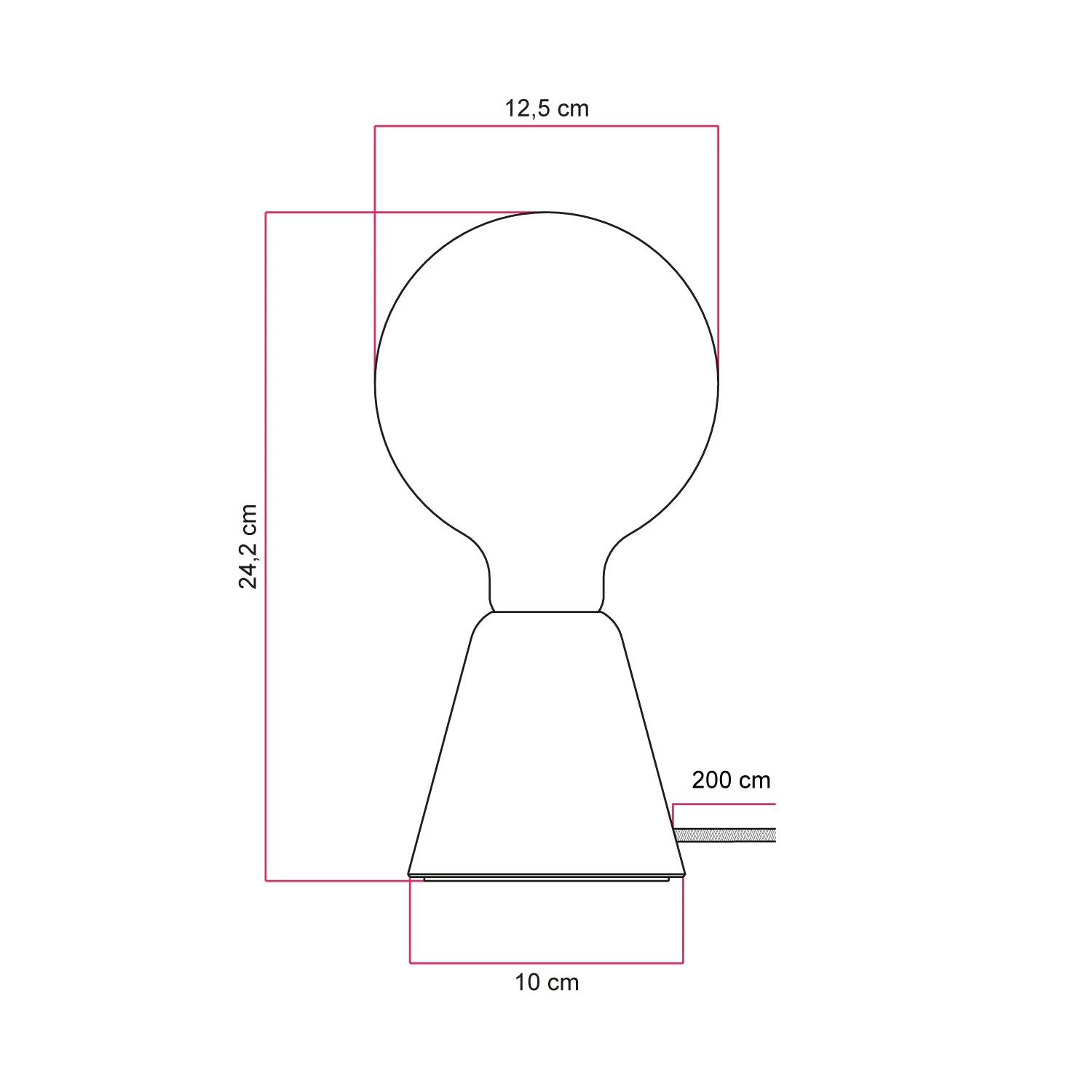 Tischleuchte mit Basis aus Erlenholz, Glühbirne mit Porzellan-Effekt, Kabel RN06 und UK-Stecker - Image 6
