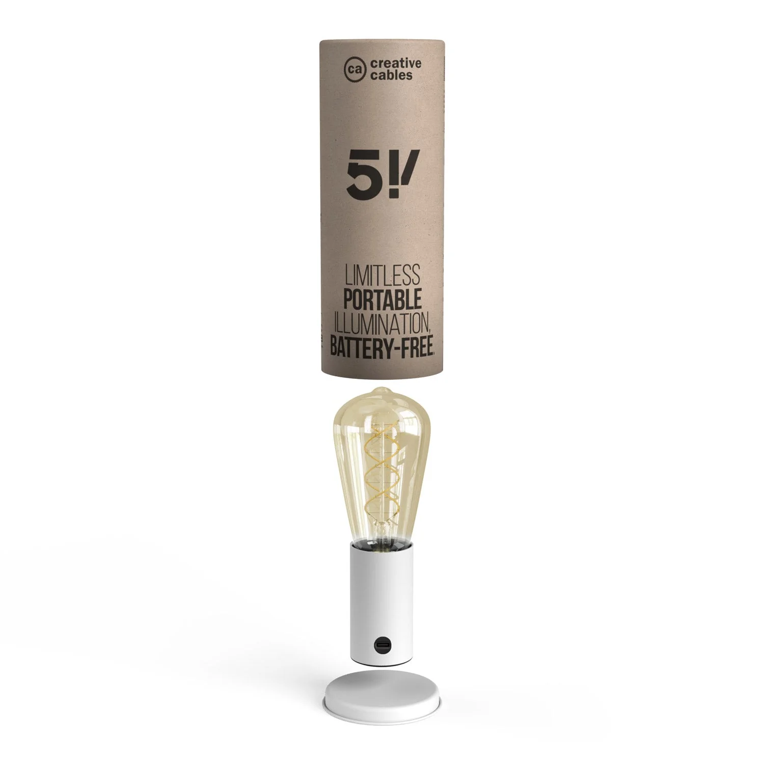 Tragbare Lampe in Geschenkverpackung SI! mit 5 Volt – Mattweiß - Image 5