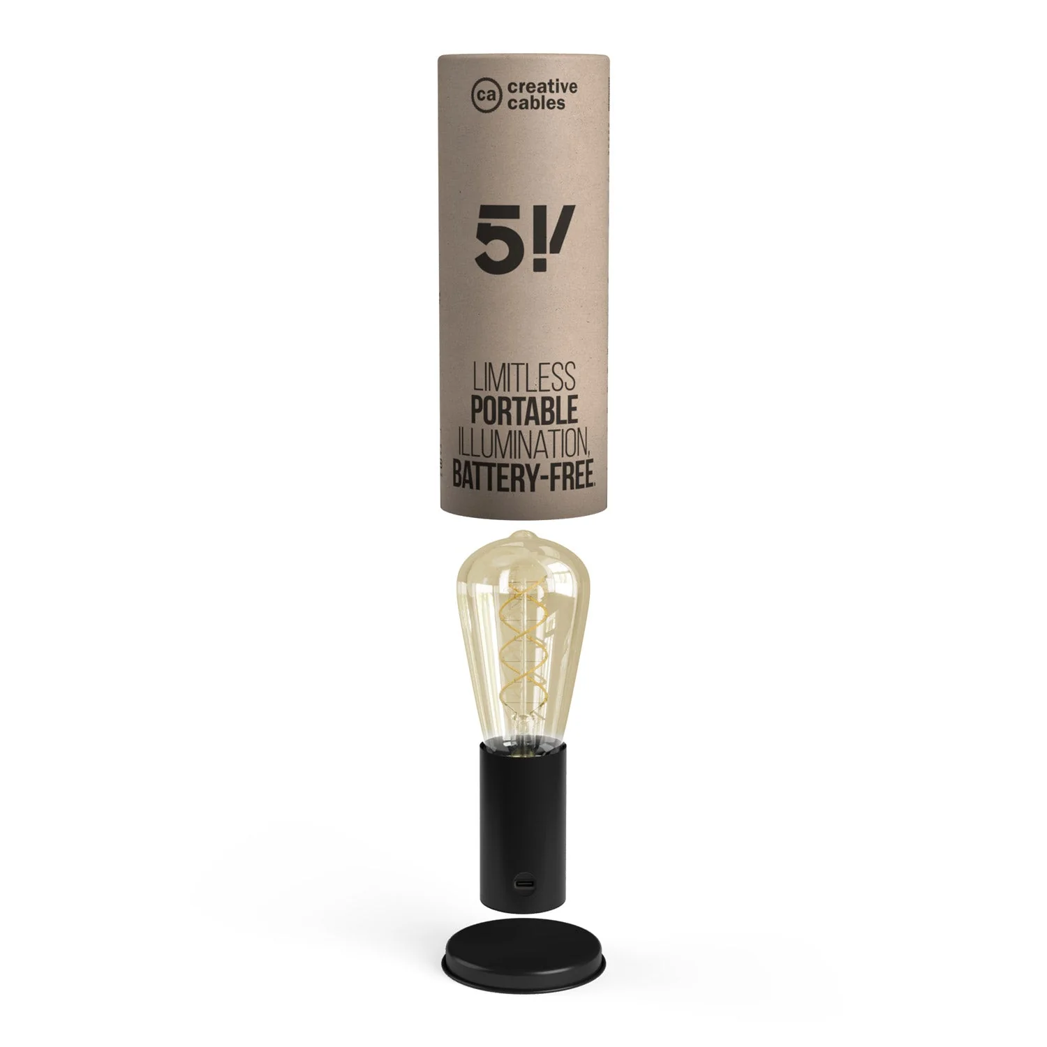 Tragbare Lampe in Geschenkverpackung SI! mit 5 Volt - Schwarz - Image 5