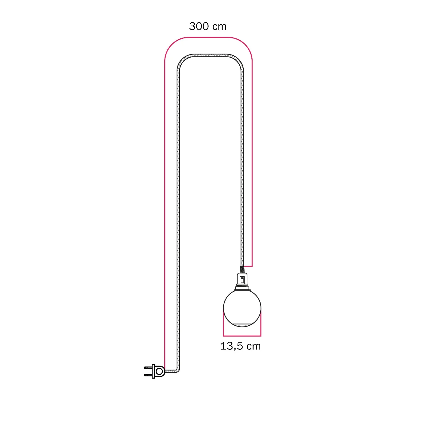 Tragbare Snake-Lampe mit Schalter an der Fassung, Stecker, bruchsicherem Unbreak-a-Ball-Schirm und Kabel RZ11 - Image 5