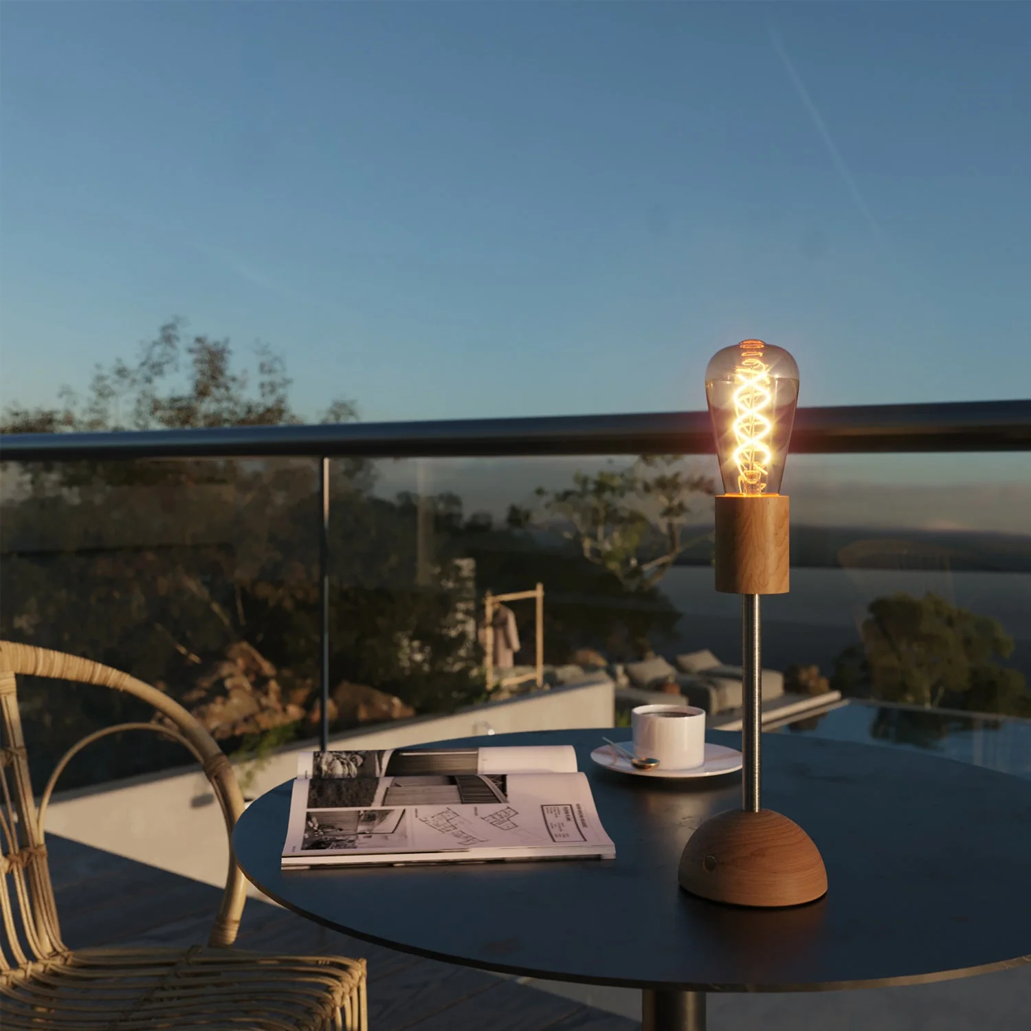Tragbare, wiederaufladbare Cabless02-Lampe mit goldener Edison-Glühbirne – Neutral - Image 3