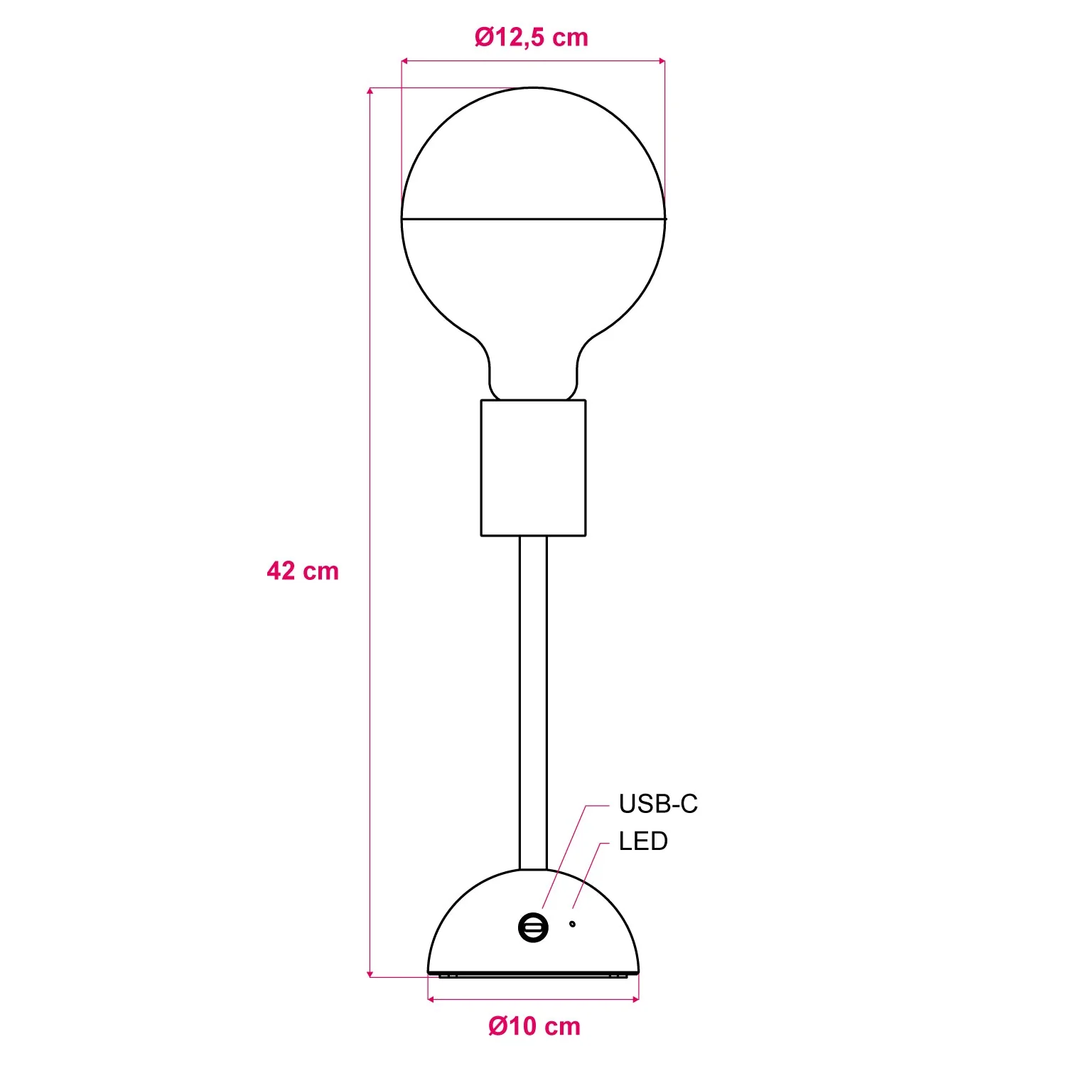 Tragbare, wiederaufladbare Lampe Cabless02 mit Globe-Leuchtmittel, Halbkugel Silber – Neutral - Image 6