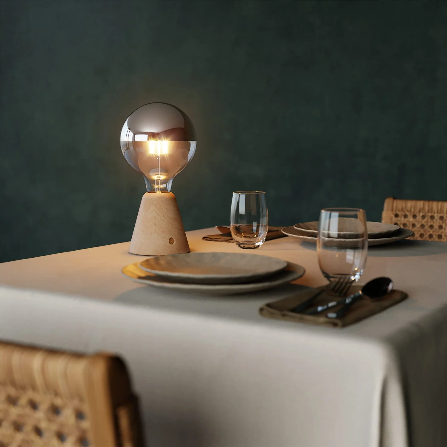 Tragbare, wiederaufladbare Lampe Cabless01 mit Halbglobe-Silberbirne – Neutral - Image 4
