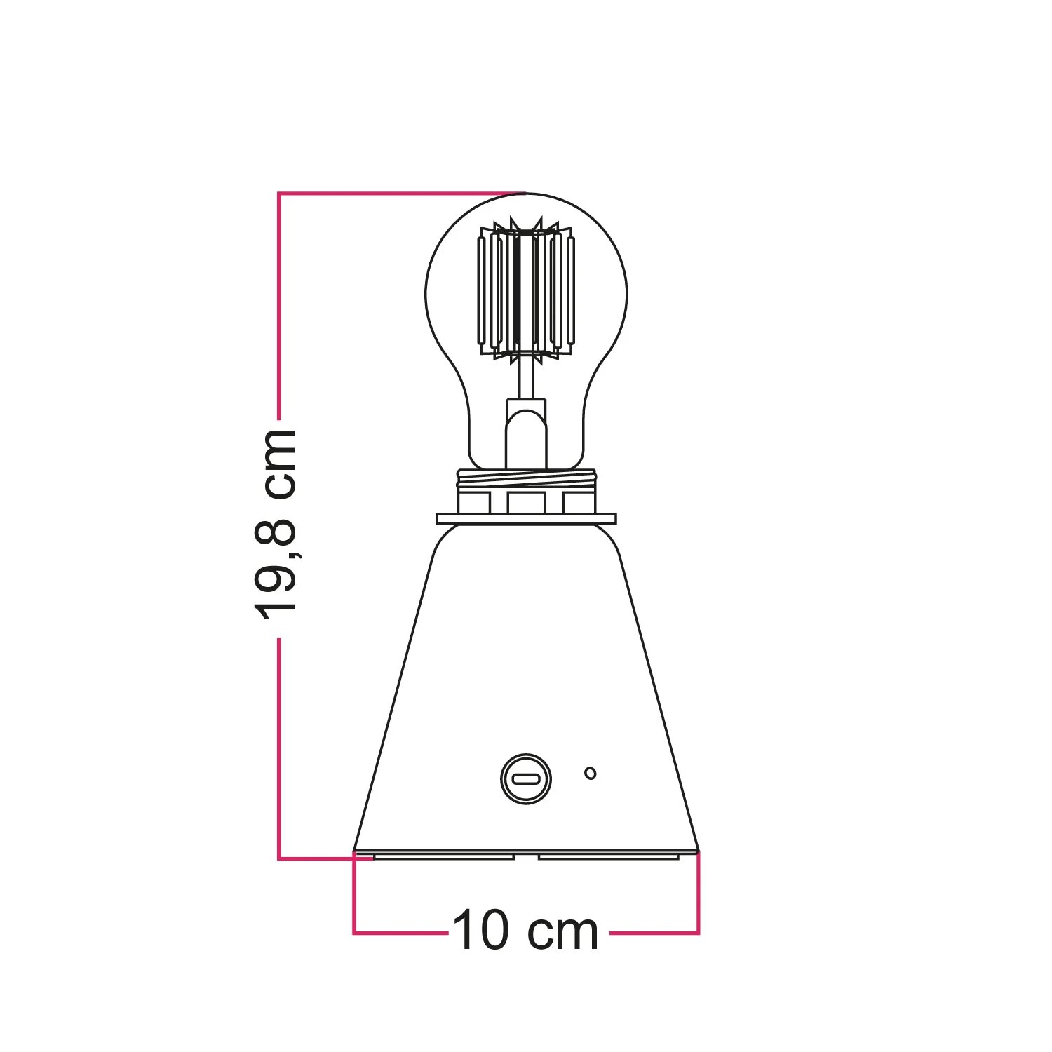 Kabellose, wiederaufladbare Cabless11-Lampe mit Tropfenbirne, geeignet für Lampenschirm – Natur - Image 3