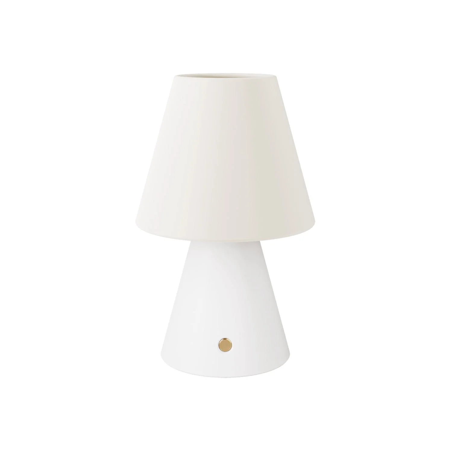 Wiederaufladbare, tragbare Cabless11-Lampe mit Tropfenglühlampe und Schirm – Weiß