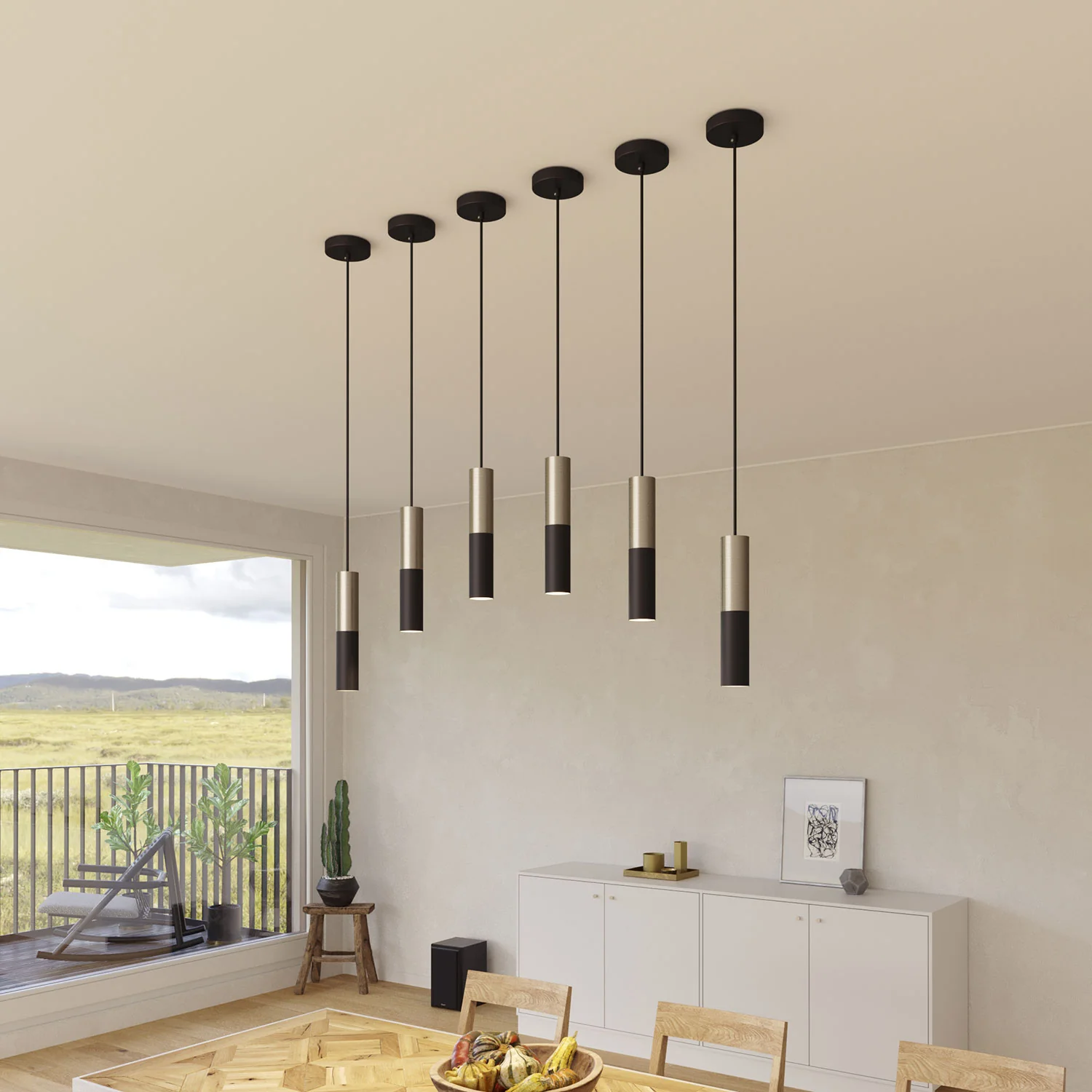 Tub-E12, doppelter Strahler-Metallzylinder, mit zwei E12 Fassungsringen – Schwarz und gebürstetes Titan - Image 5