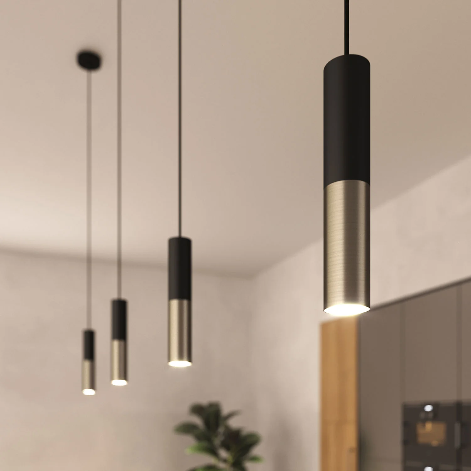 Tub-E12, doppelter Strahler-Metallzylinder, mit zwei E12 Fassungsringen – Schwarz und gebürstetes Titan - Image 6