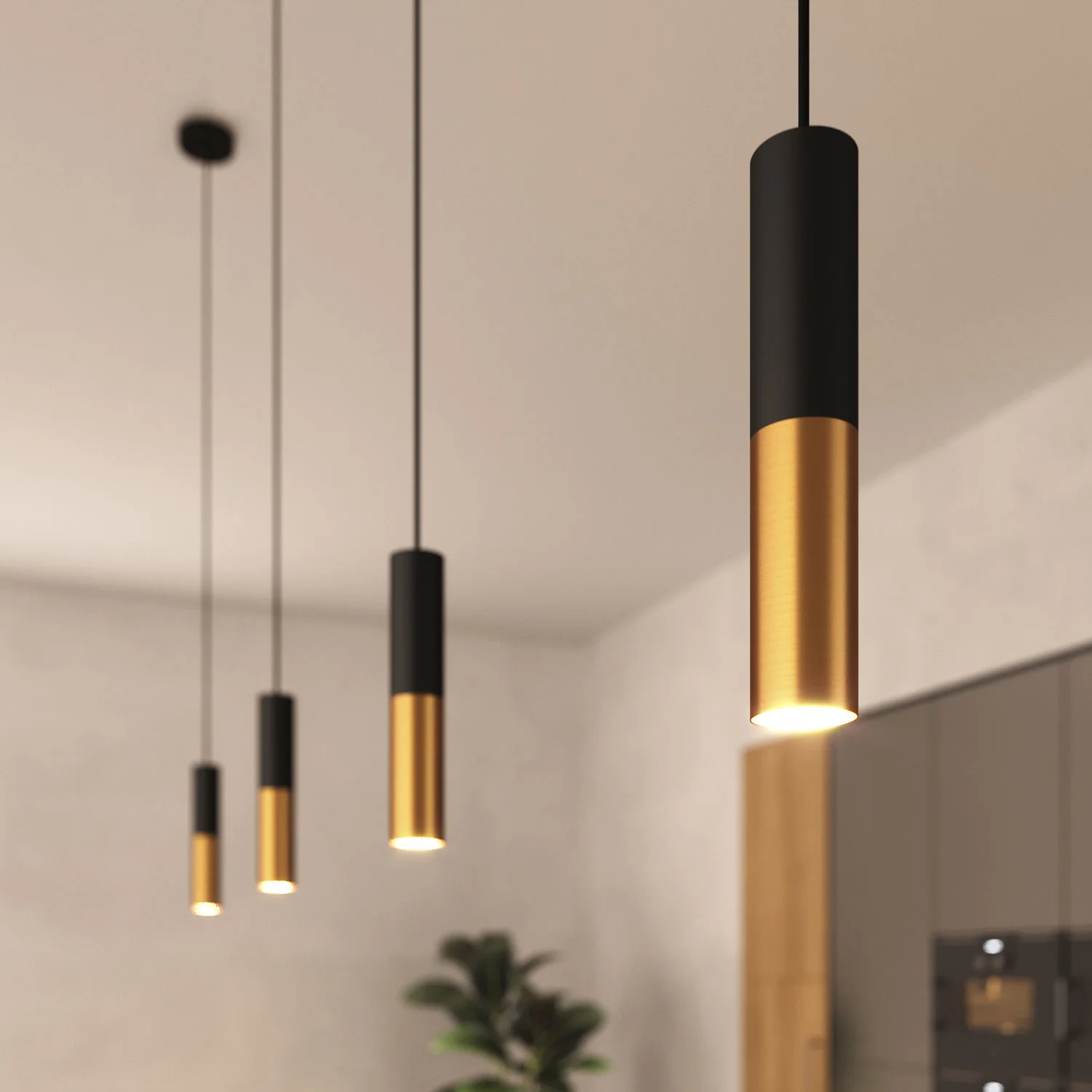 Tub-E12, doppeltes Metalrohr-Spotlight, mit doppeltem E12-Fassungsring – Schwarz und gebürstetes Bronze - Image 6