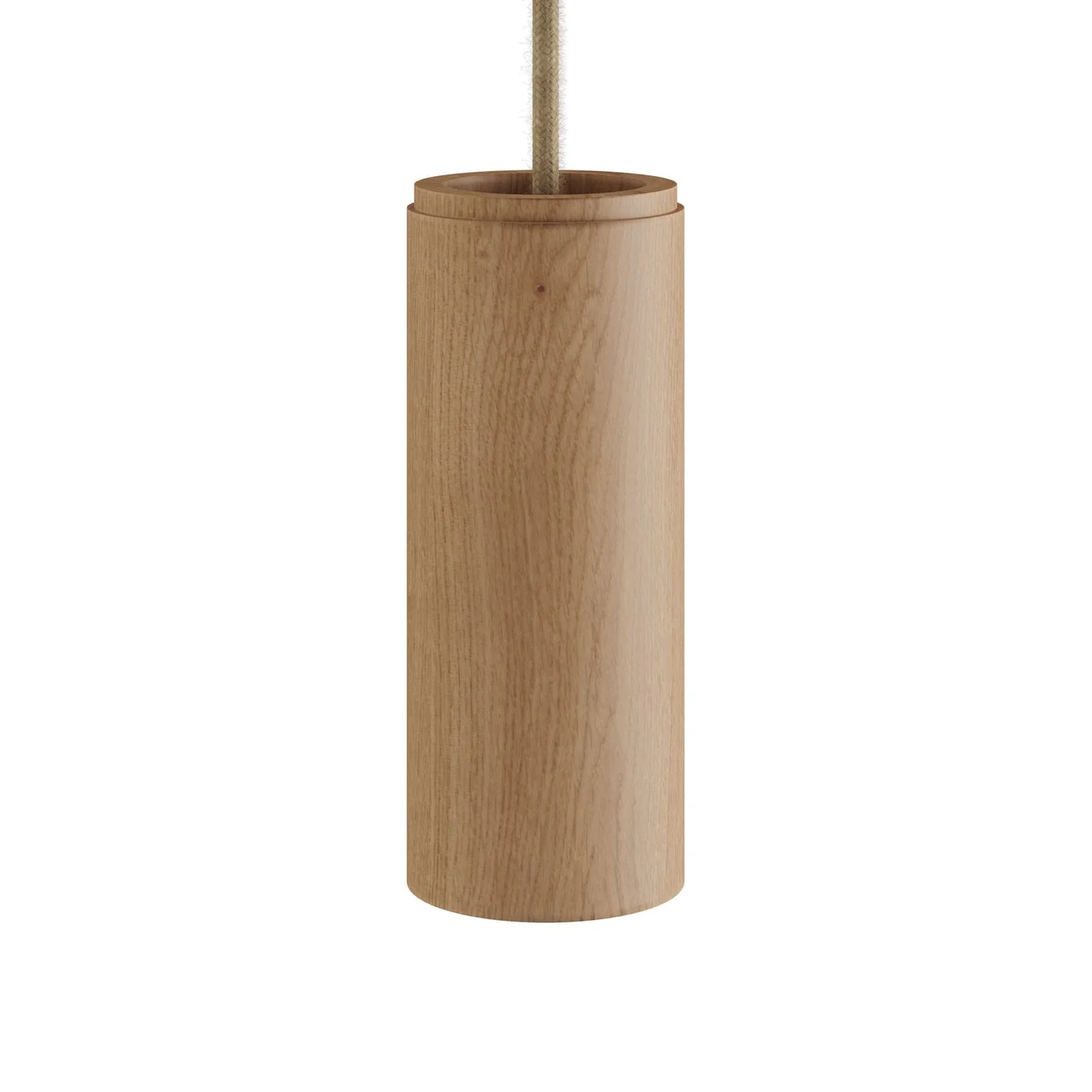 Tub-E14, Holzrohr für Spots mit Lampenfassungen Doppelring E14 - Neutral