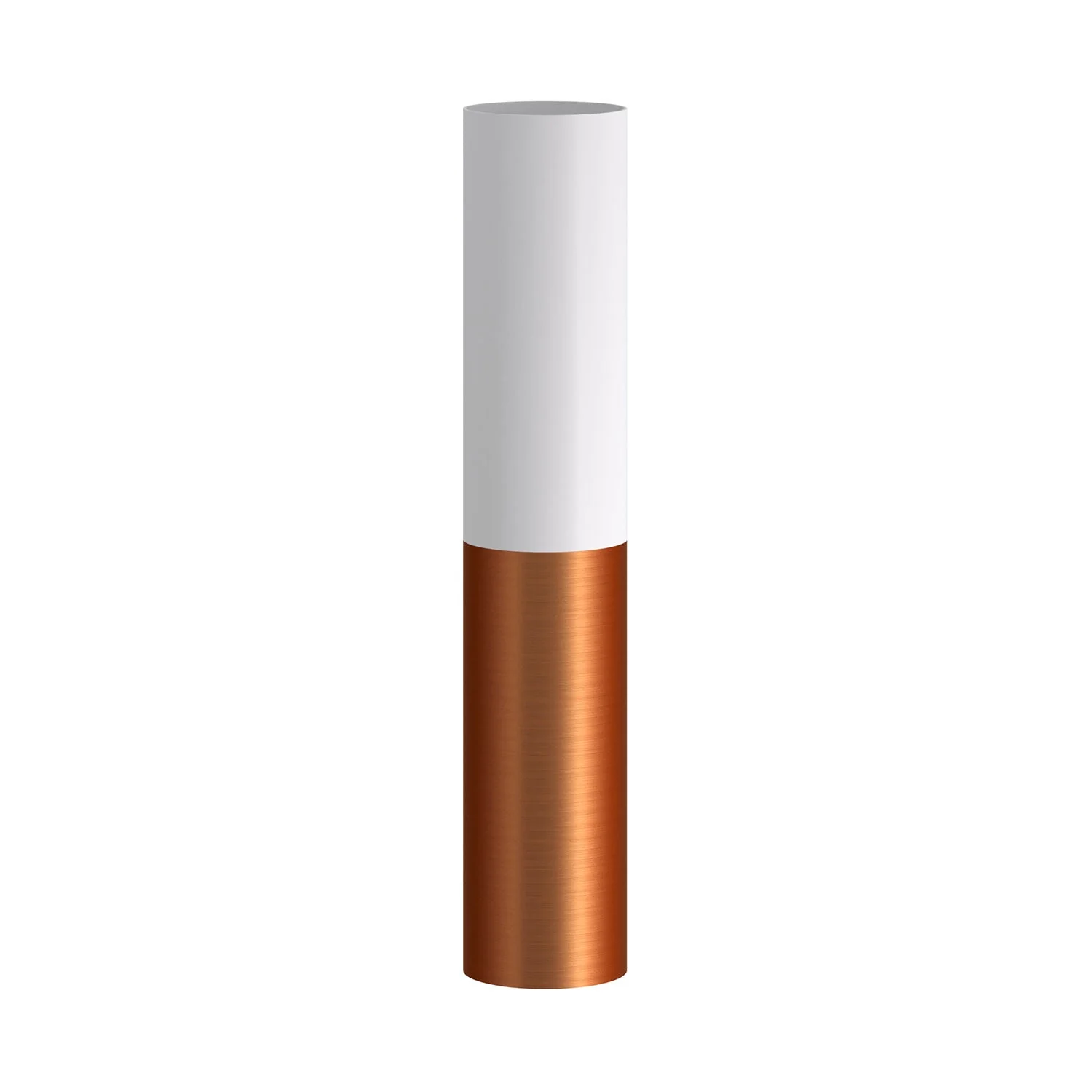 Tub-E14: Doppeltes Metallrohr für Spot mit Doppelring-E14-Lampenfassung – Mattweiß und Satiniertes Kupfer - Image 3