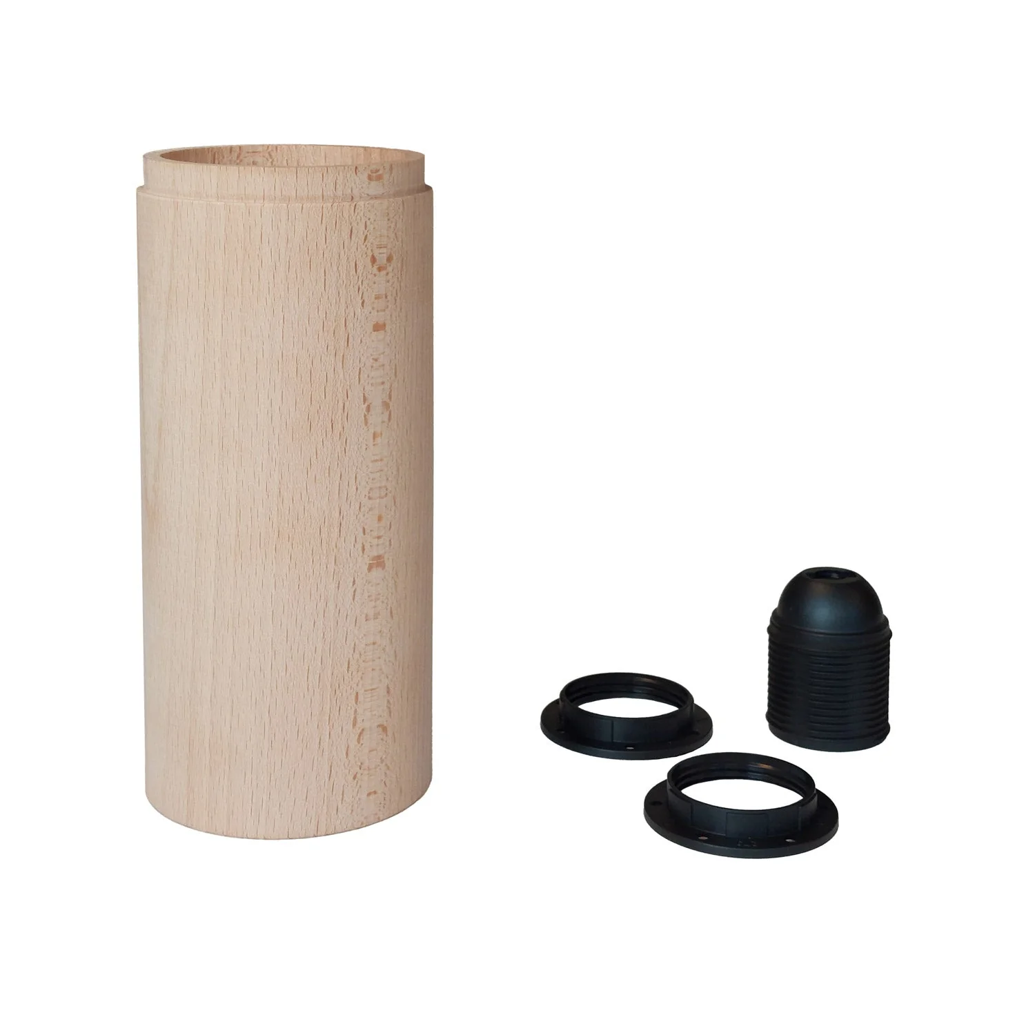 Tub-E27, Lampenschirm aus Holz für Spotleuchte mit E27-Doppelringfassung - Natur - Image 2