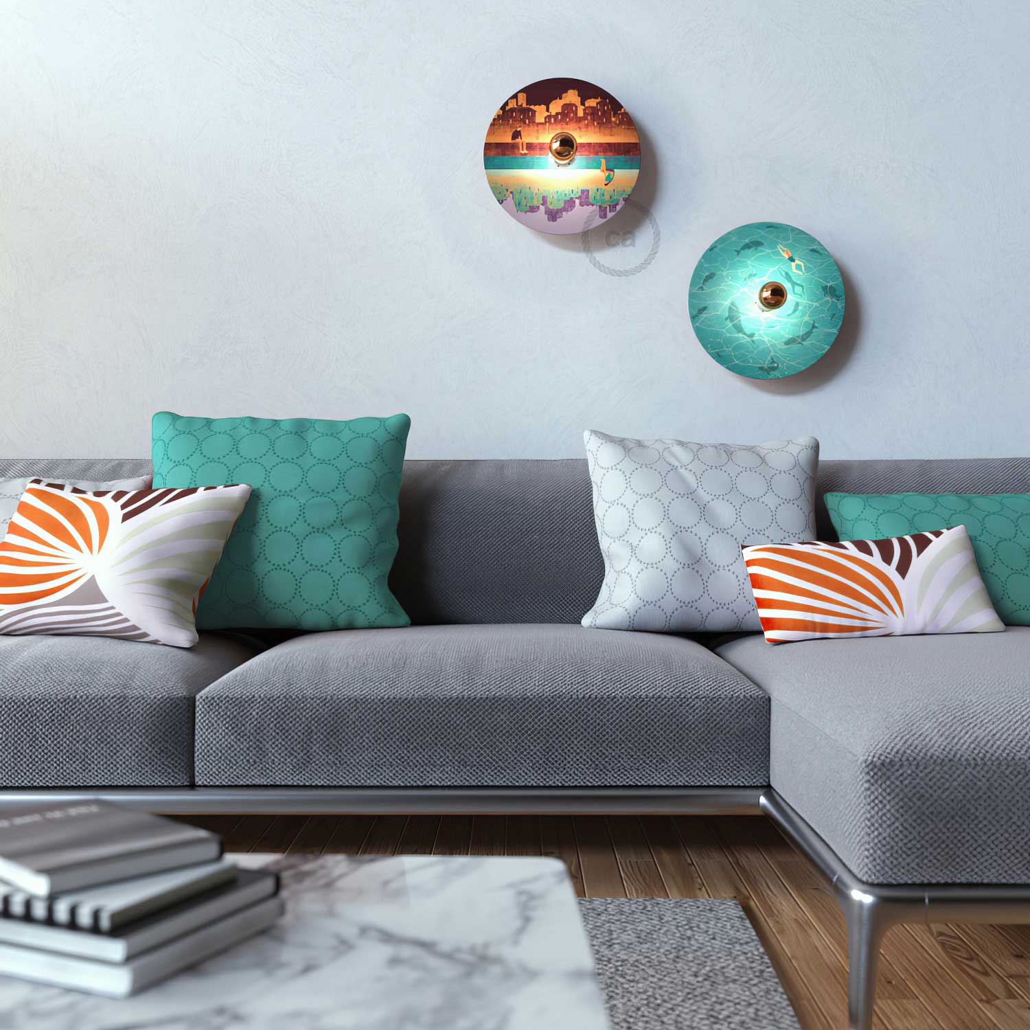 UFO-Schirm aus Holz, Special Edition Italienische Illustratoren, beidseitig, Durchmesser 33 cm – Davide Bonazzi - Image 3