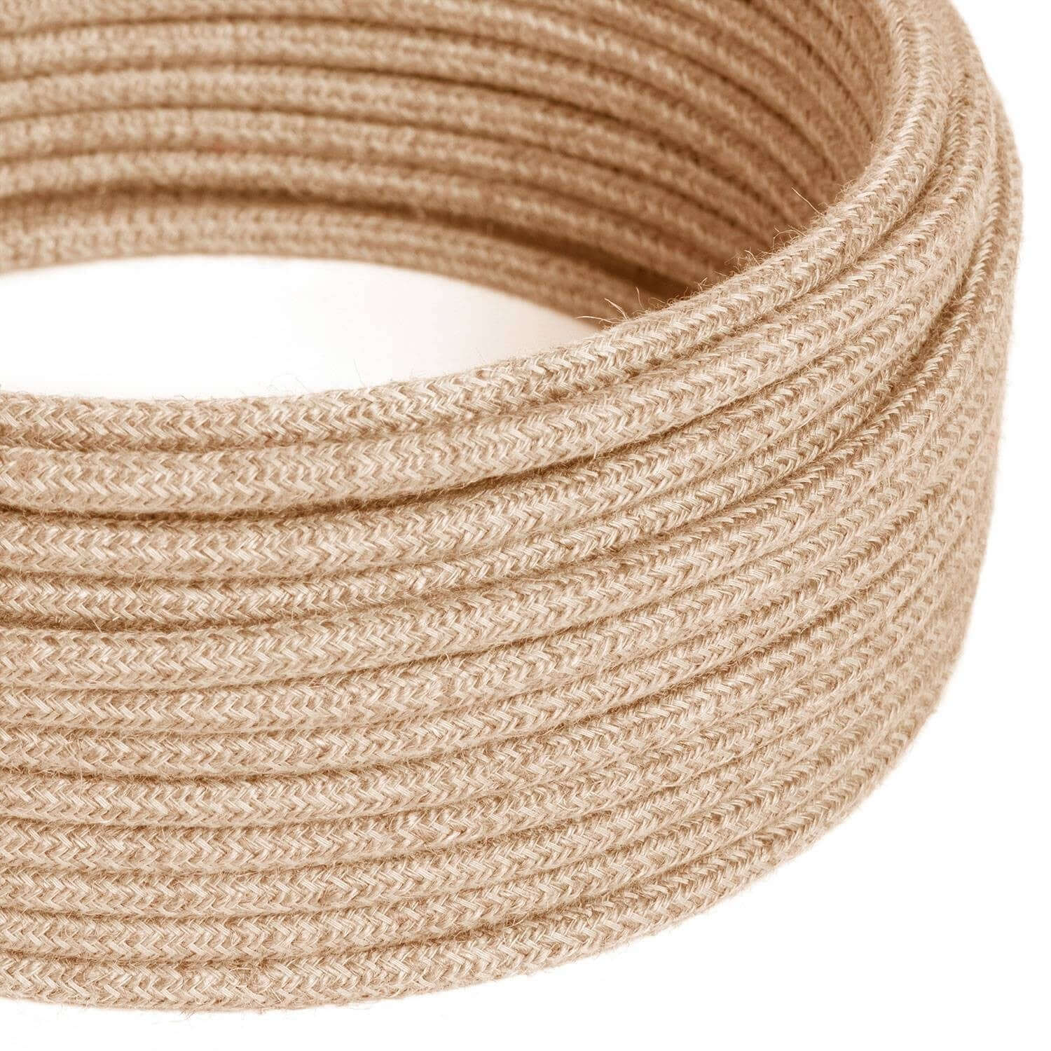 Ultrasoft-Elektrokabel aus Silikon mit Jute-Ummantelung, Neutral – RN06 rund 2x0,75 mm