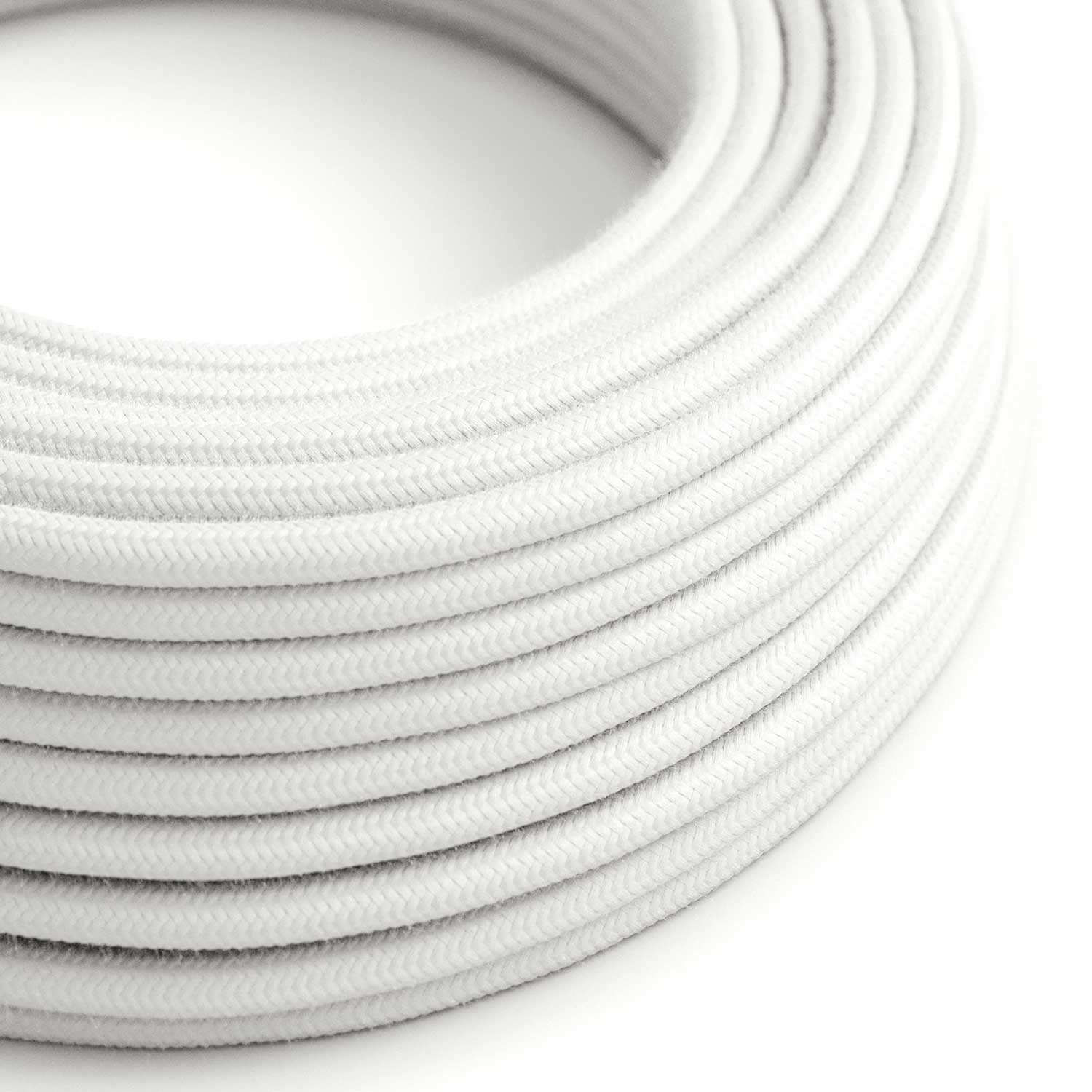 Ultra Soft Elektrokabel aus Silikon, ummantelt mit optisch weißer Baumwolle – RC01 rund 2x0,75 mm