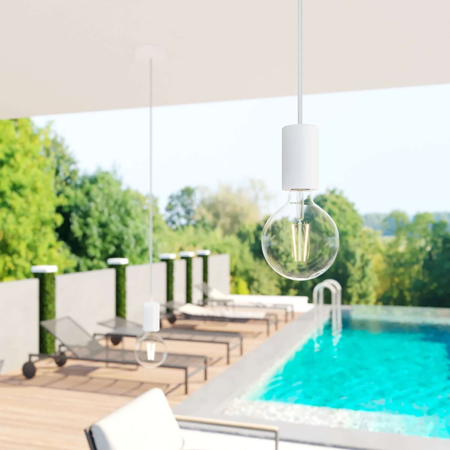 Rundes, UV-beständiges Elektrokabel für den Außenbereich mit Textilummantelung Weiß SM01 - kompatibel mit Eiva Outdoor IP65 - Image 3