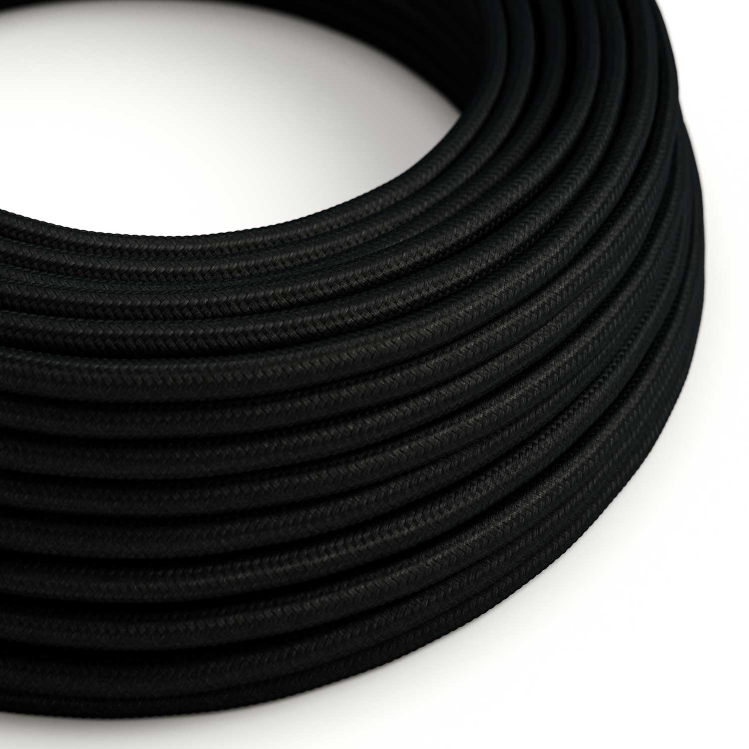 UV-beständiges Stromkabel für den Außenbereich, rund, mit schwarzem Textilgeflecht SM04 – kompatibel mit Eiva Outdoor IP65