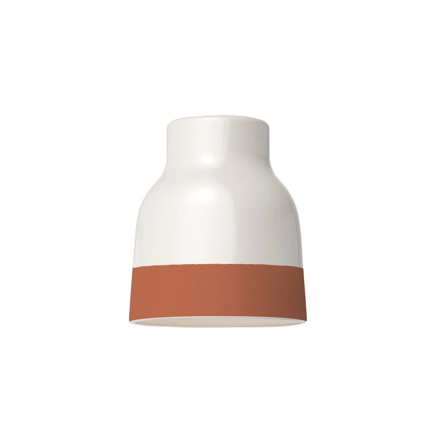 Vasenförmiger, zweifarbiger Lampenschirm aus Keramik in Weiß und Terrakotta, Kollektion Materia – Made in Italy - Image 4
