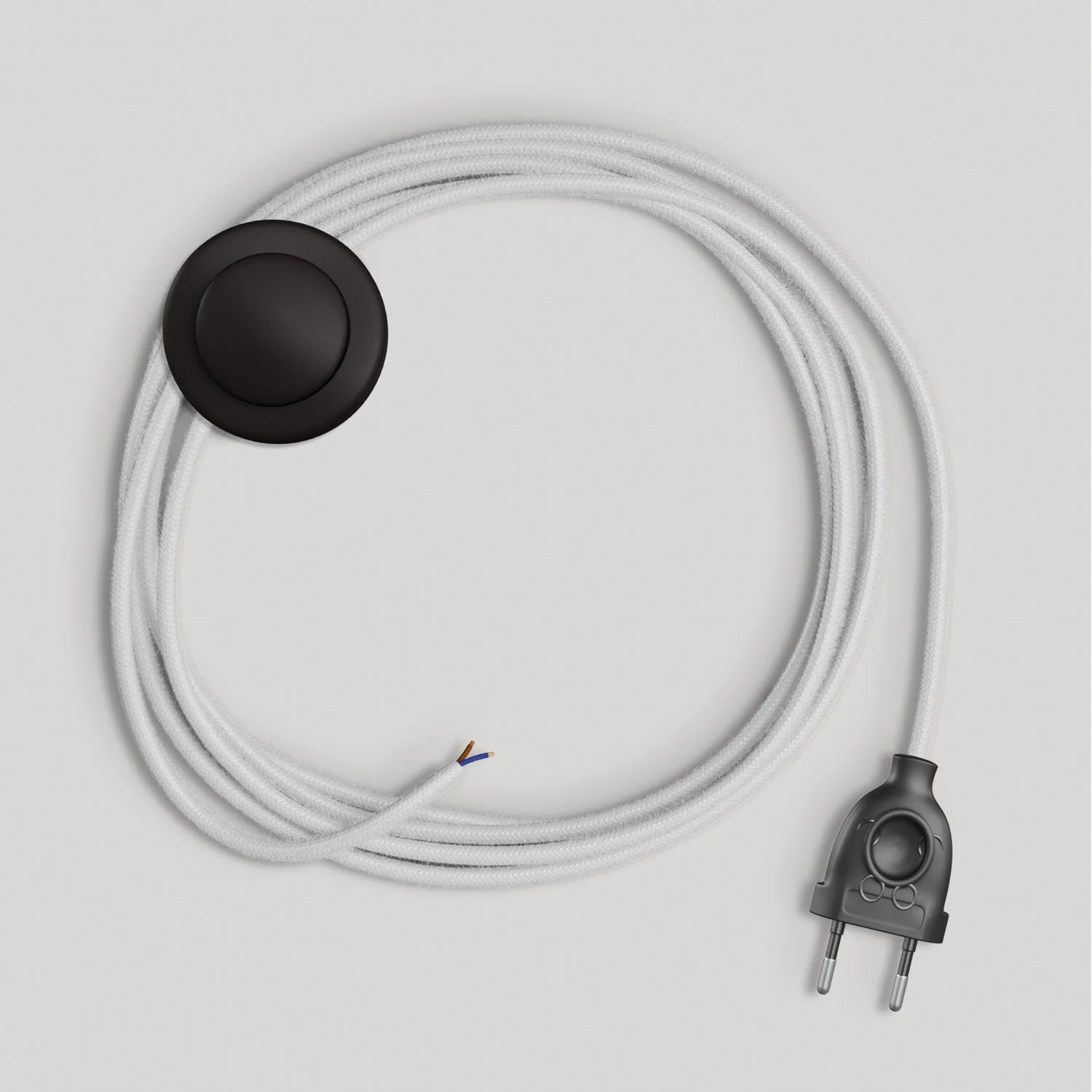 Lampenkabelsatz für Lampe mit 3 m weißem Baumwoll-Textilkabel - Image 4