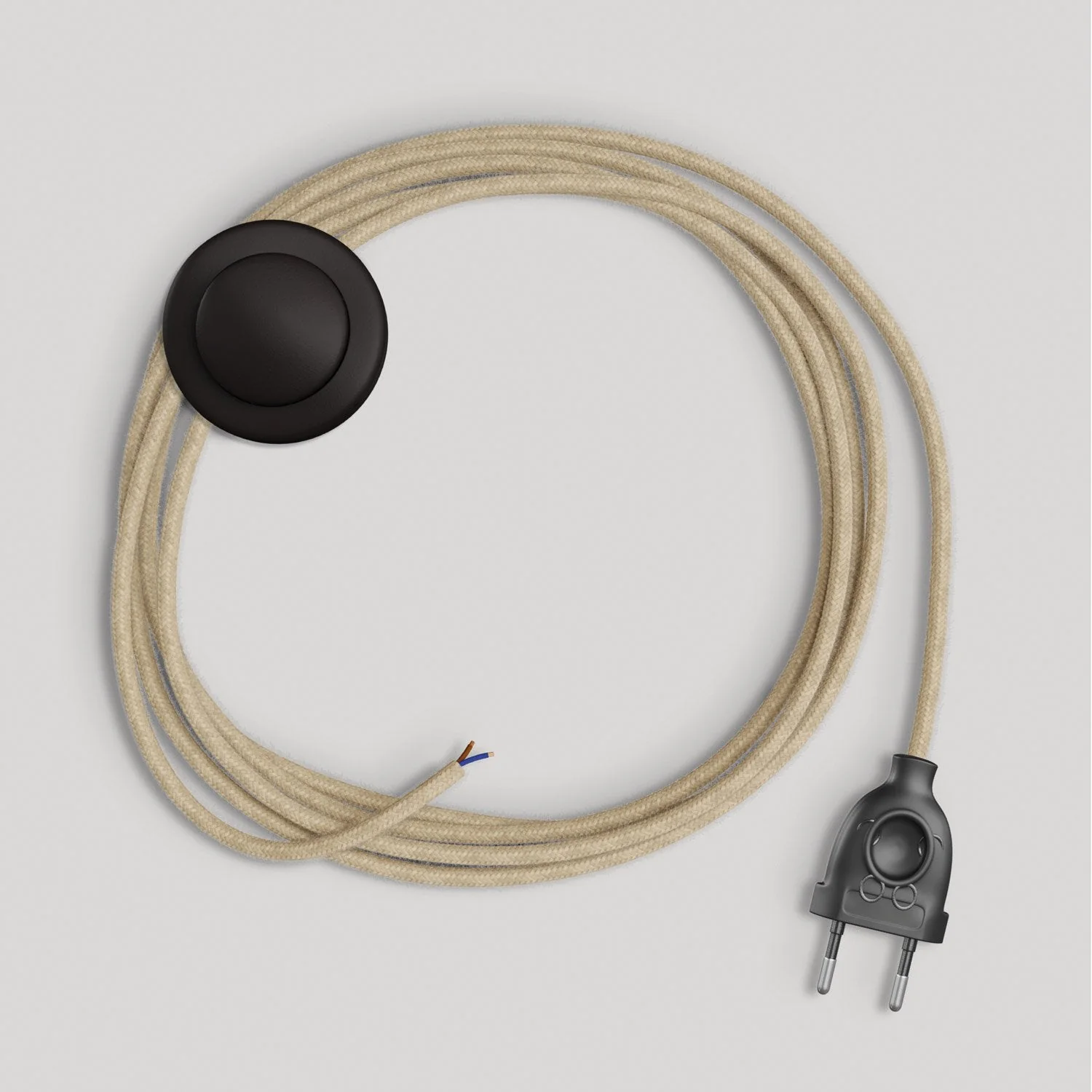 Lampenkabelsatz für Lampe mit neutralem Jute-Textilkabel 3 m - Image 4