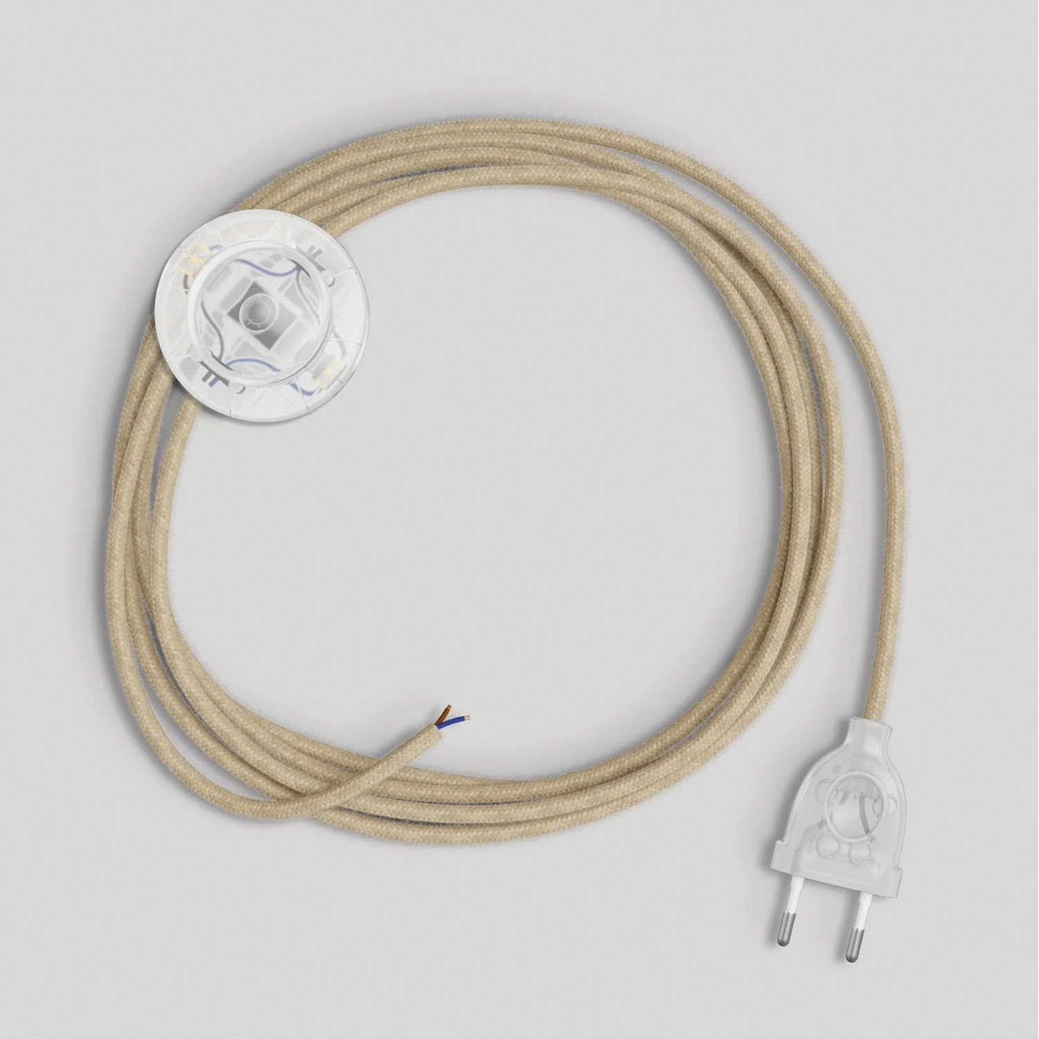 Lampenkabelsatz für Lampe mit neutralem Jute-Textilkabel 3 m - Image 5