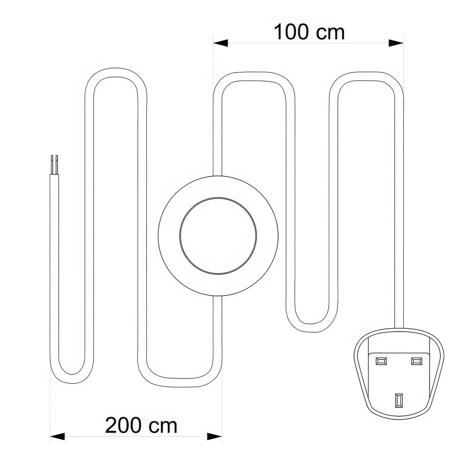 Lampenkabelsatz für Lampe mit neutralem Jute-Textilkabel 3 m und UK-Stecker - Image 3