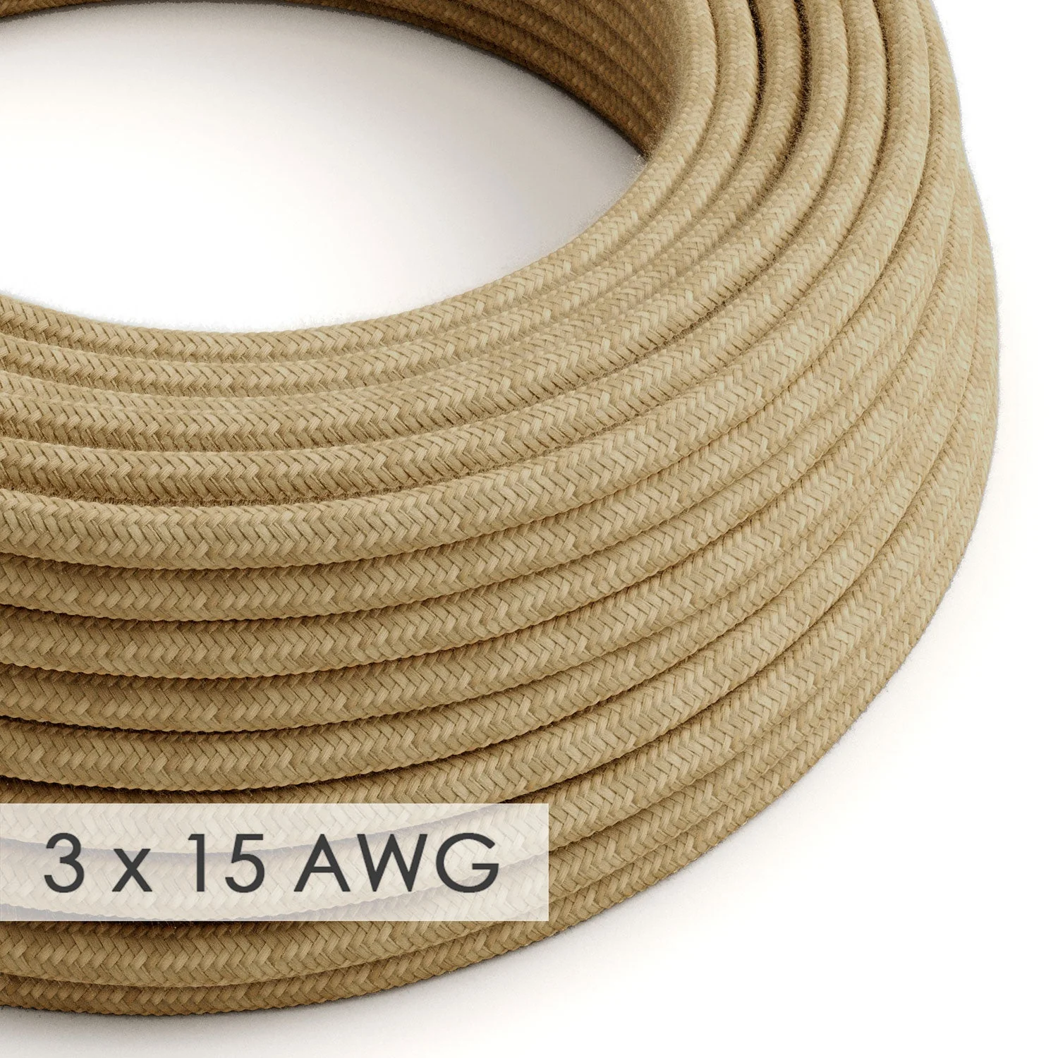 Verlängerungskabel – Rund Jute RN06 – 15/3 AWG