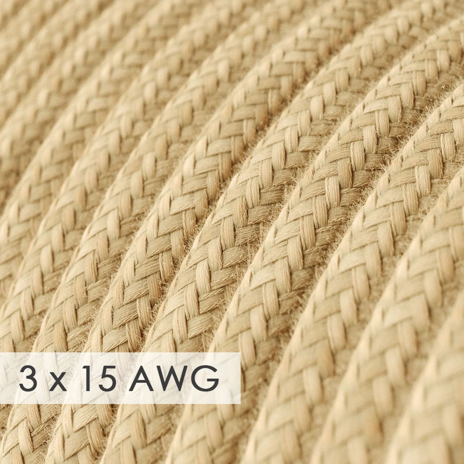 Verlängerungskabel – Rund Jute RN06 – 15/3 AWG - Image 2