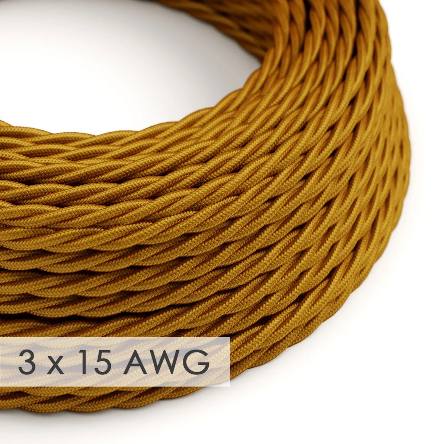 Verlängerungskabel – Gedrehtes Gold-Rayon TM05 – 15/3 AWG