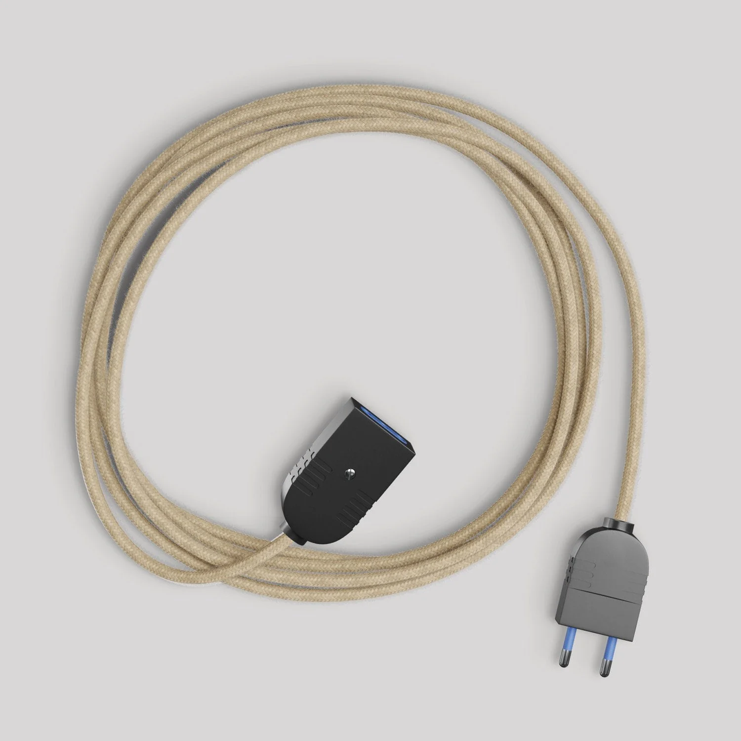 Elektrische Verlängerungsschnur mit neutralem Jutekabel 2P 10A Made in Italy - Image 3