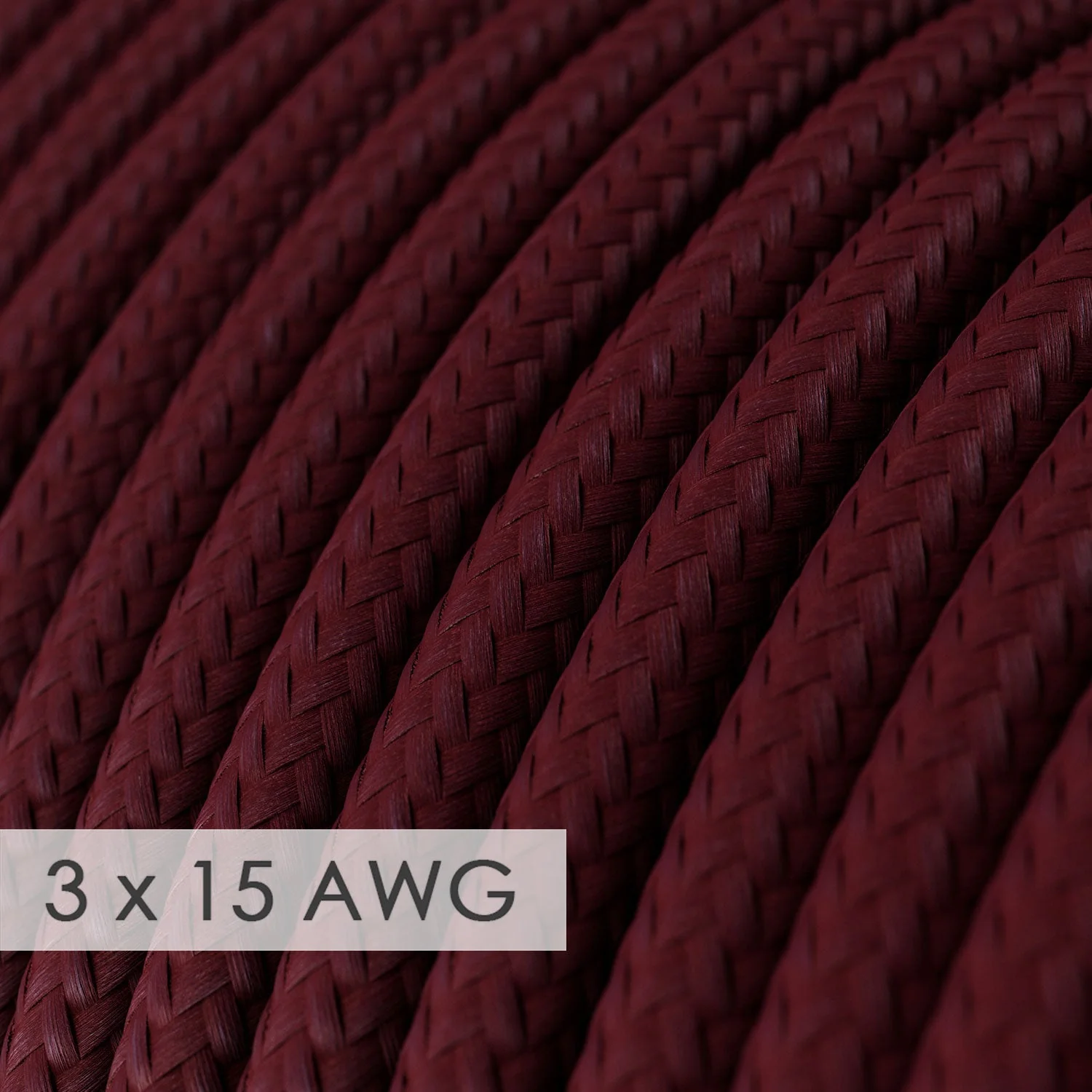 Verlängerungskabel – Rundburgunder Rayon RM19 – 15/3 AWG - Image 2