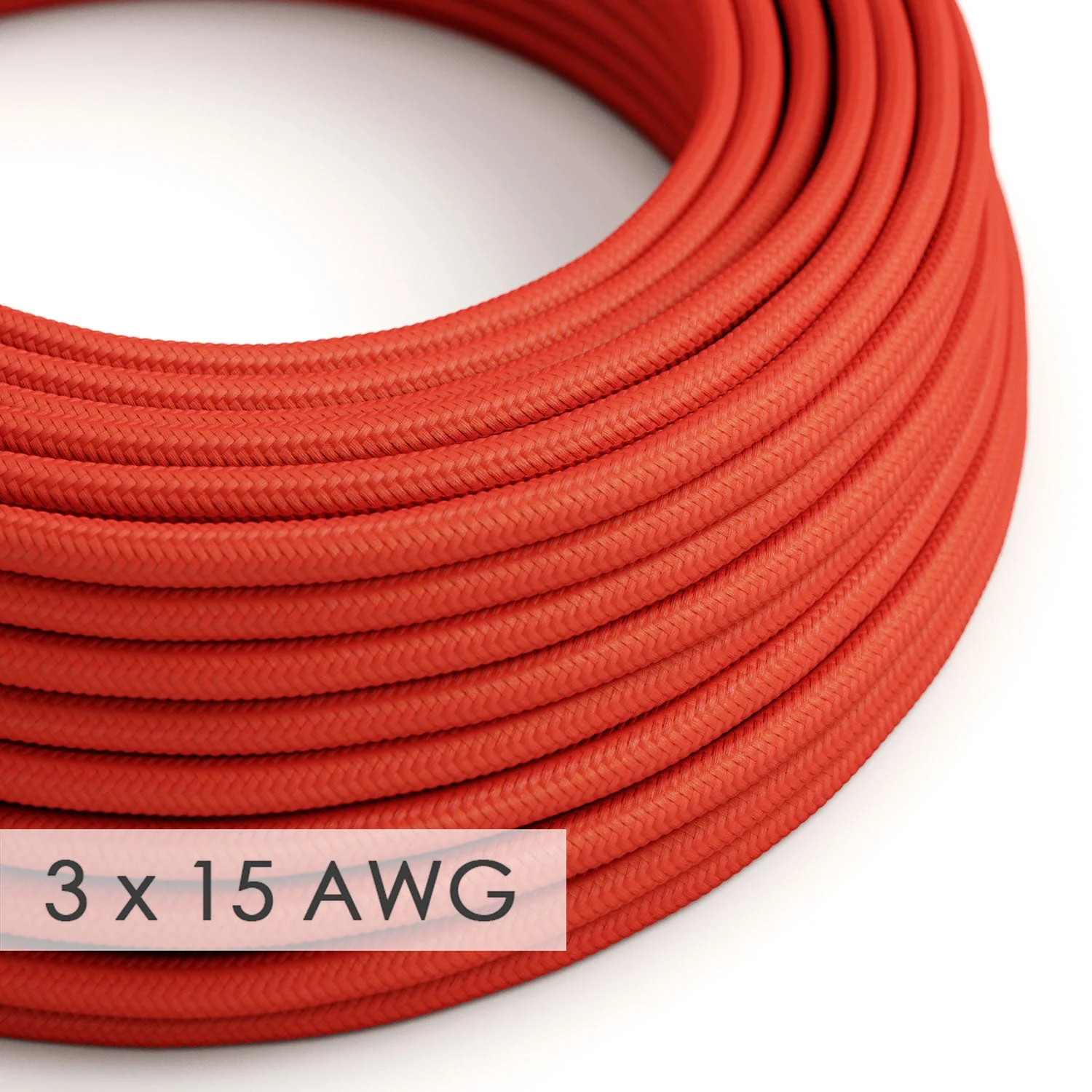 Verlängerungskabel – Rund Rot Rayon RM09 – 15/3 AWG