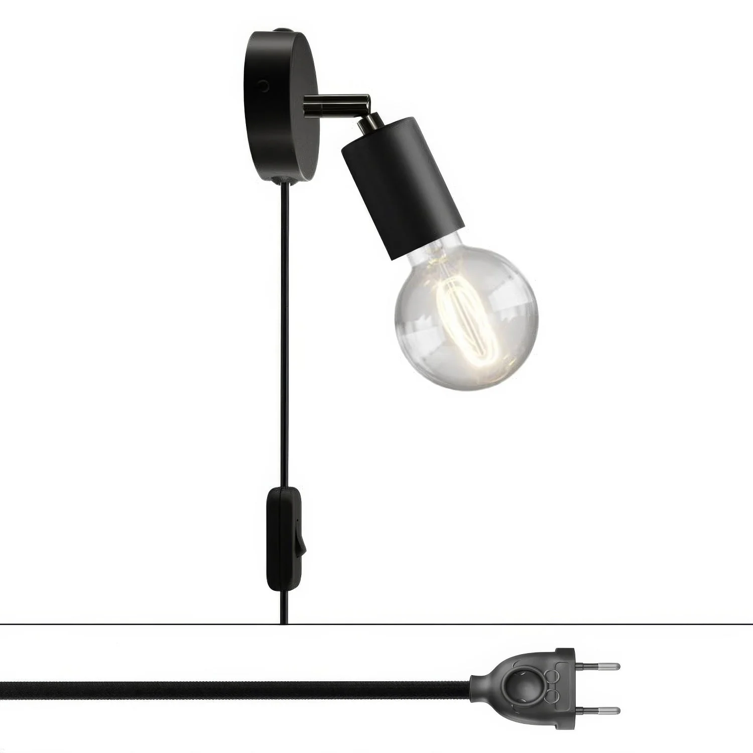 Spostaluce Schwenkbare Gelenklampe aus Metall – Schwarz