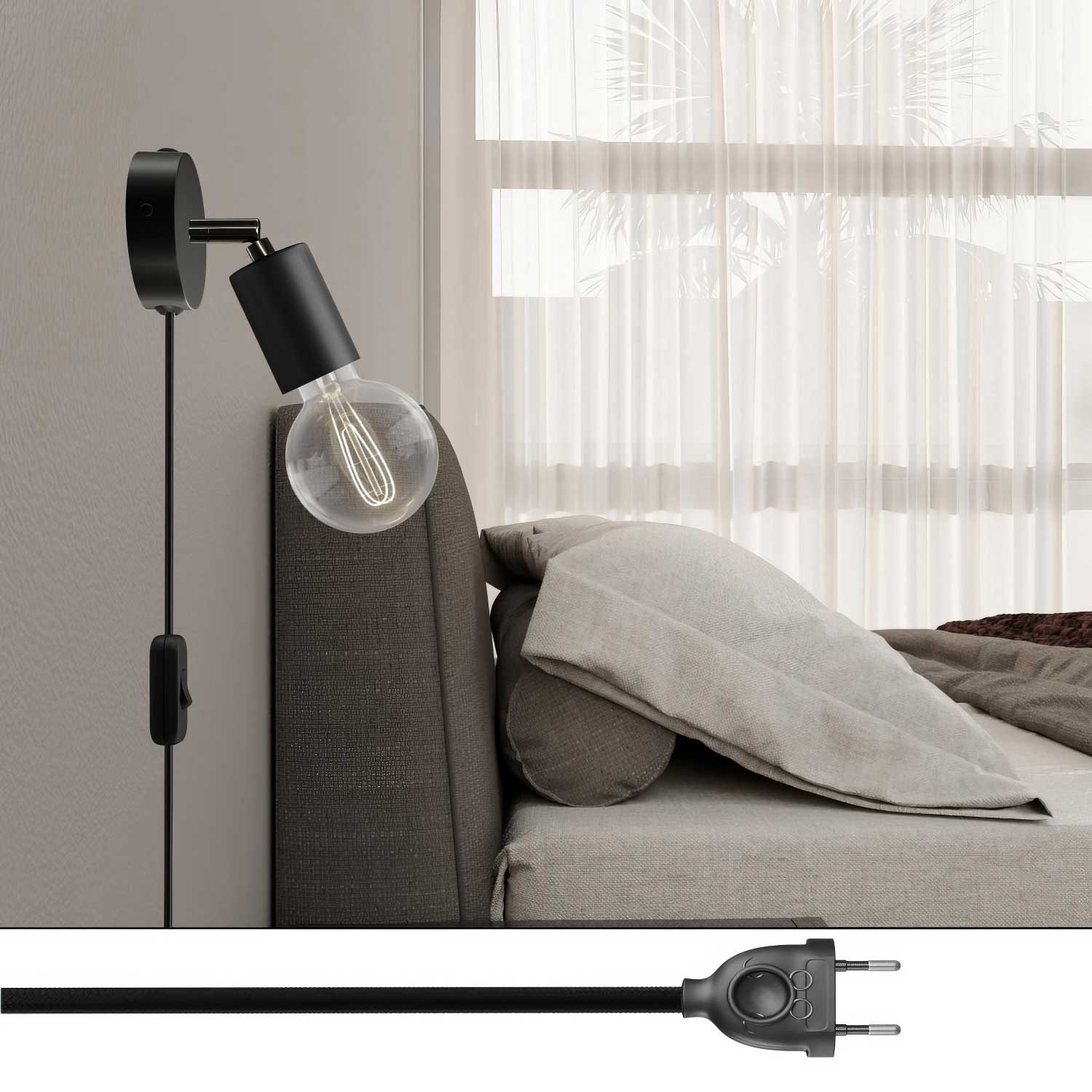 Spostaluce Schwenkbare Gelenklampe aus Metall – Schwarz - Image 2