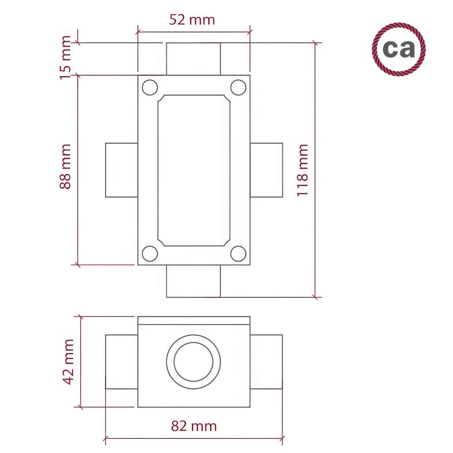 Abzweigstück mit vier Ausgängen in X-Form für Creative-Tube, Gehäuse aus Aluminium - Image 3