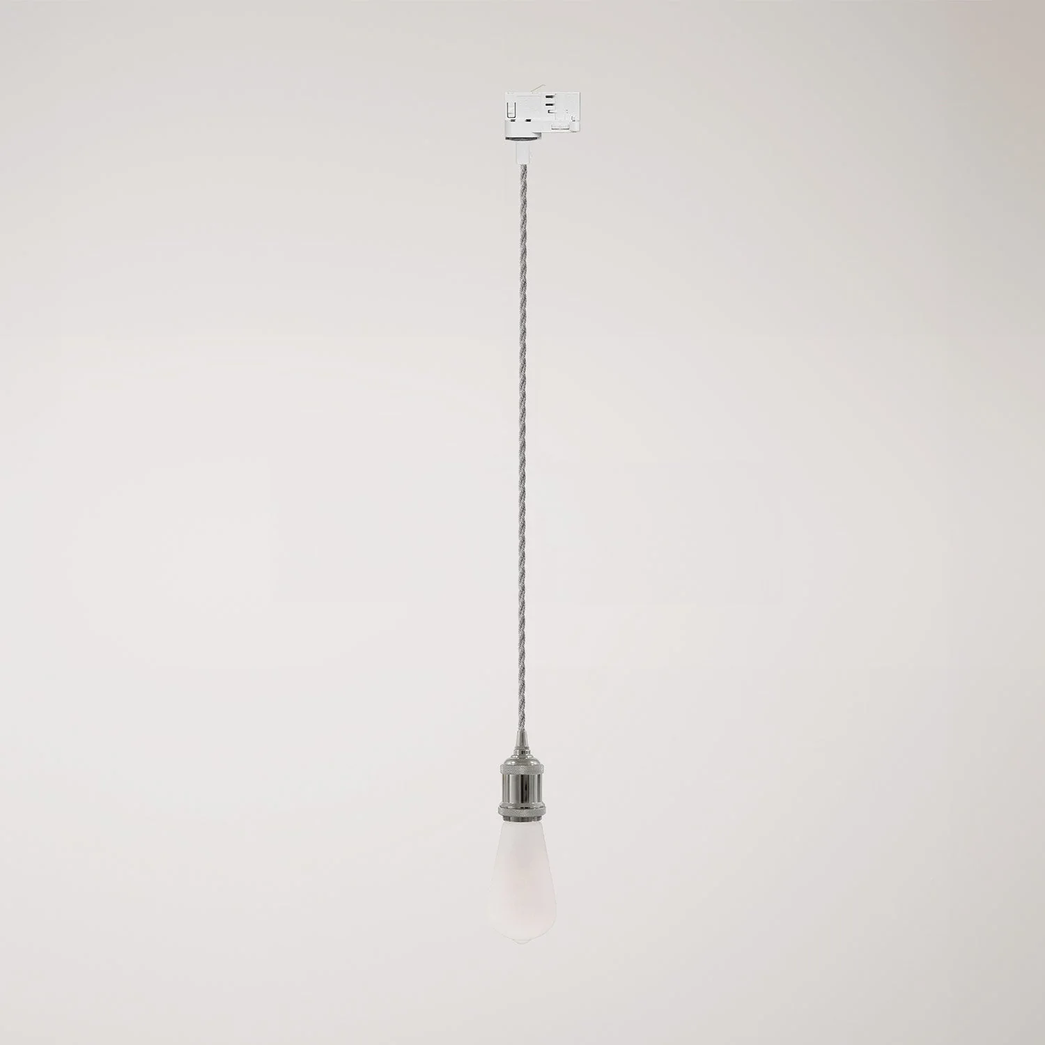 Vintage-Pendelleuchte für Schienensysteme mit gedrehtem Kabel – Chrom