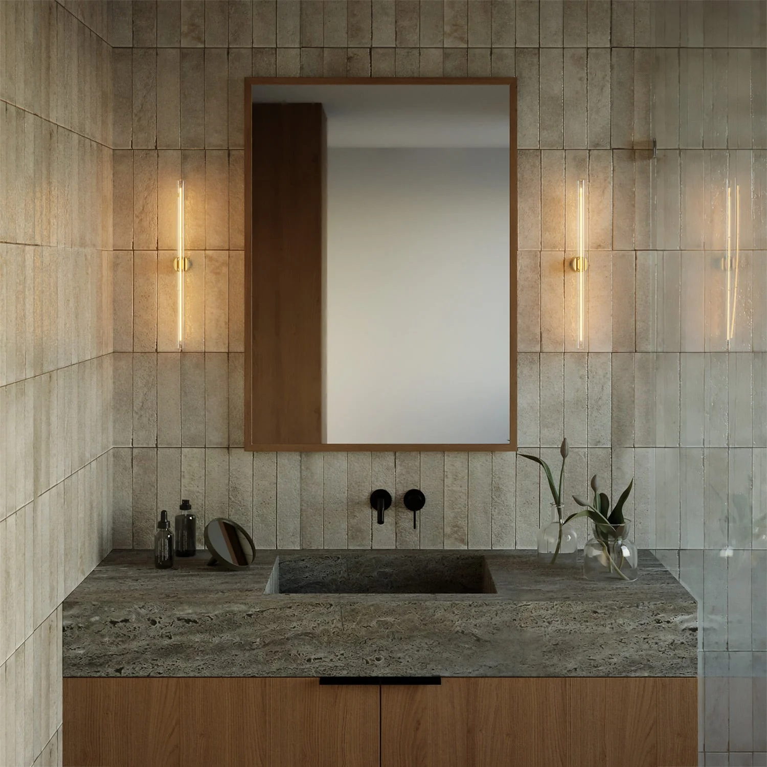 Esse14 Wand- oder Deckenleuchte für LED-Glühbirne S14d – Wasserdicht IP44 – Effekt Green marble - Image 2