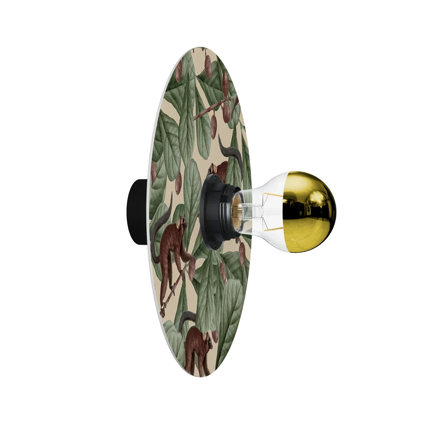 Wand- oder Deckenleuchte mit Lampenschirm mit Dschungeltieren 'Wildlife Whispers' – Tiere Lemuren – Wasserdicht IP44